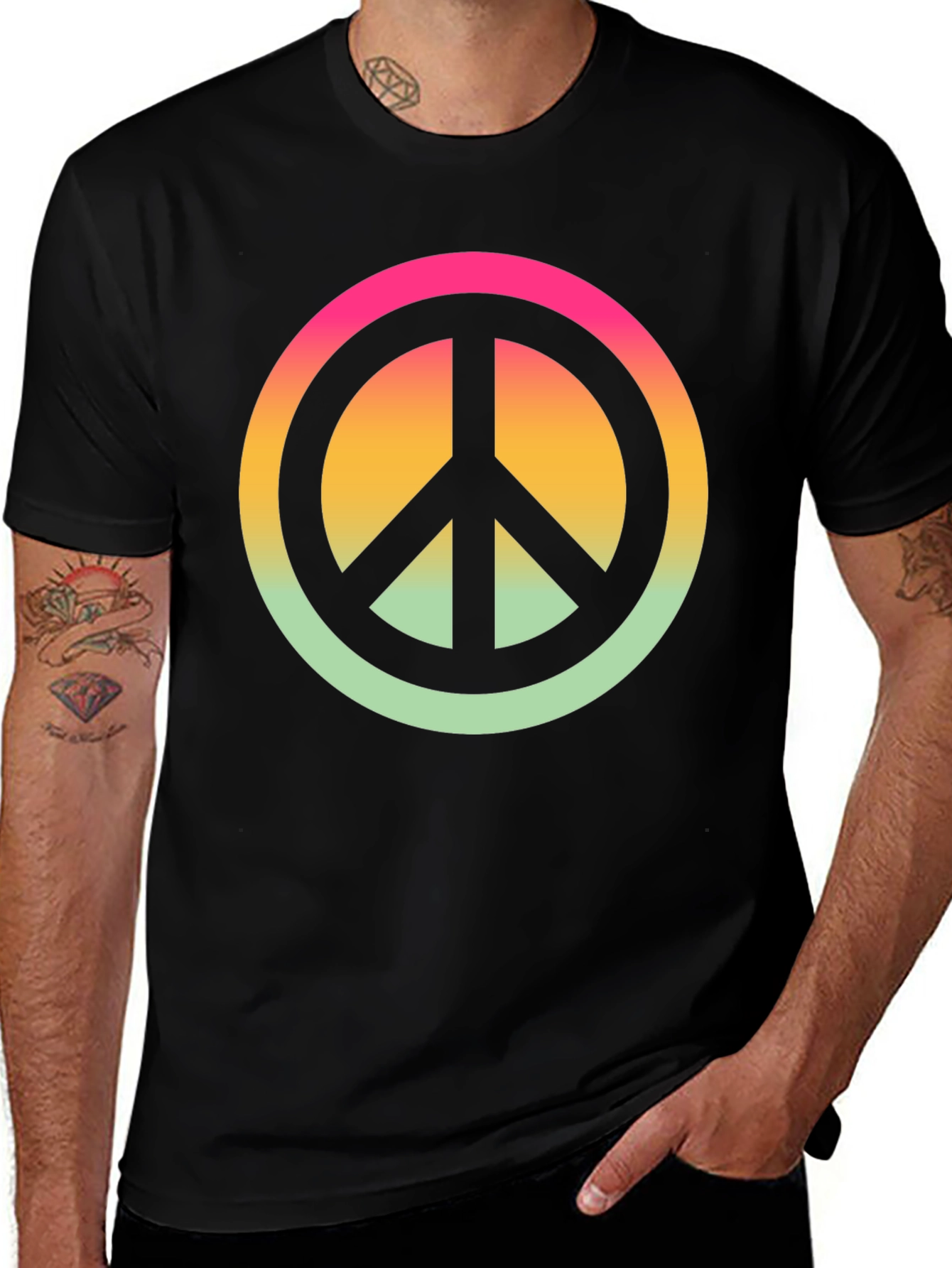 Variant 16 of Retro Peace Sign T-Shirt - Gradient Design