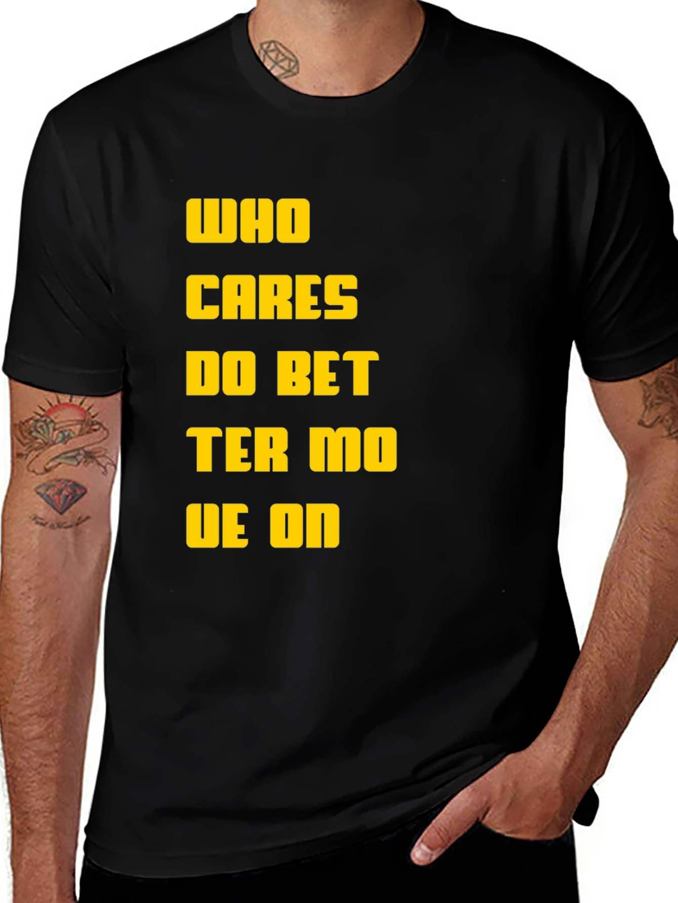Variant 18 of Who Cares? Slogan T-Shirt