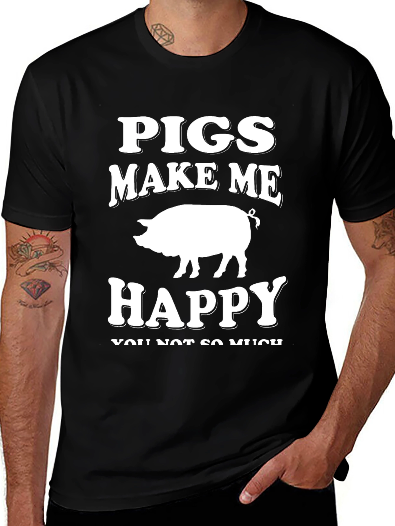 Variant 3 of Pigs Make Me Happy T-Shirt - Funny Pig Lover Tee