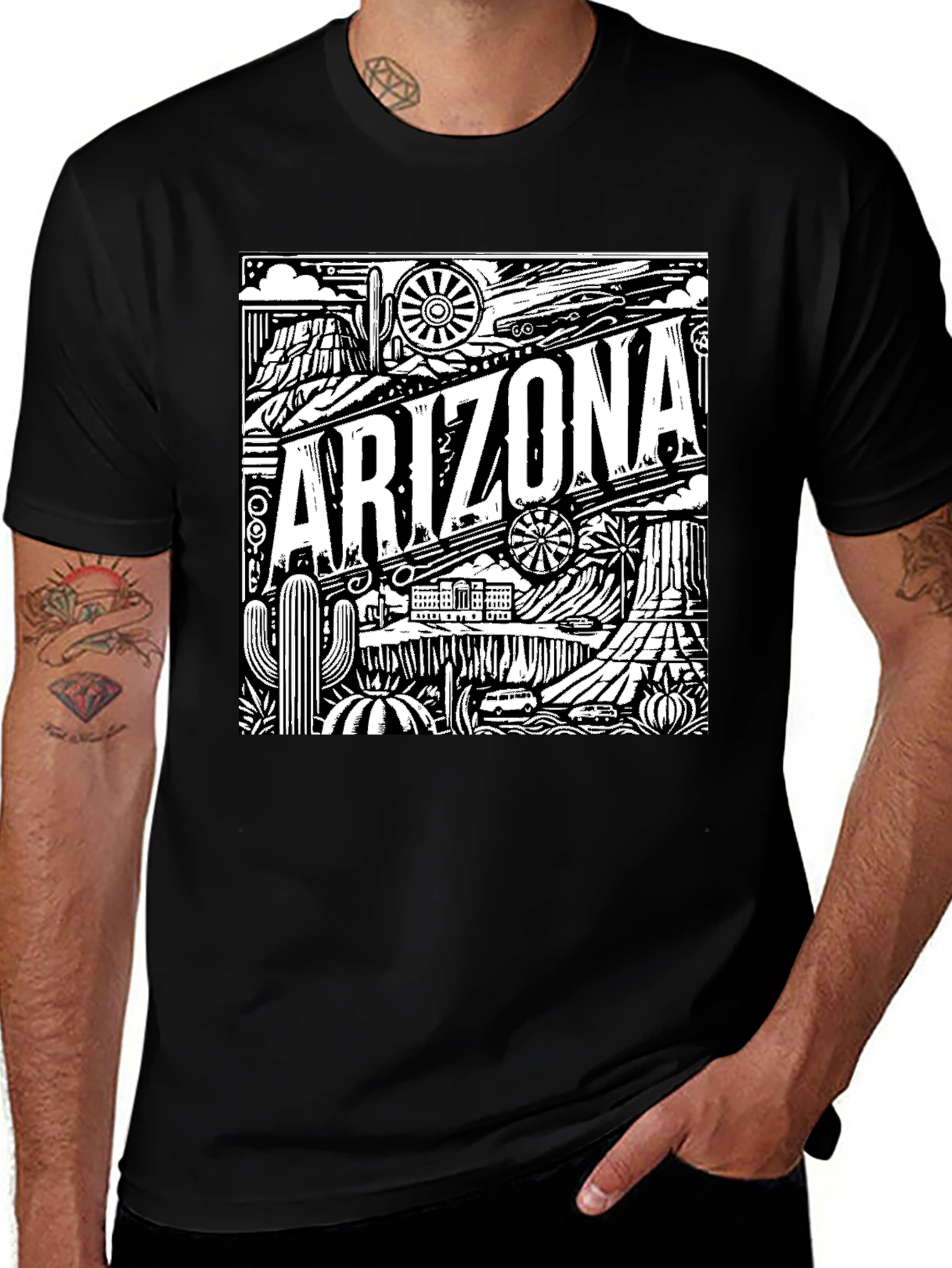 Variant 13 of Arizona Graphic Print Tee - Black