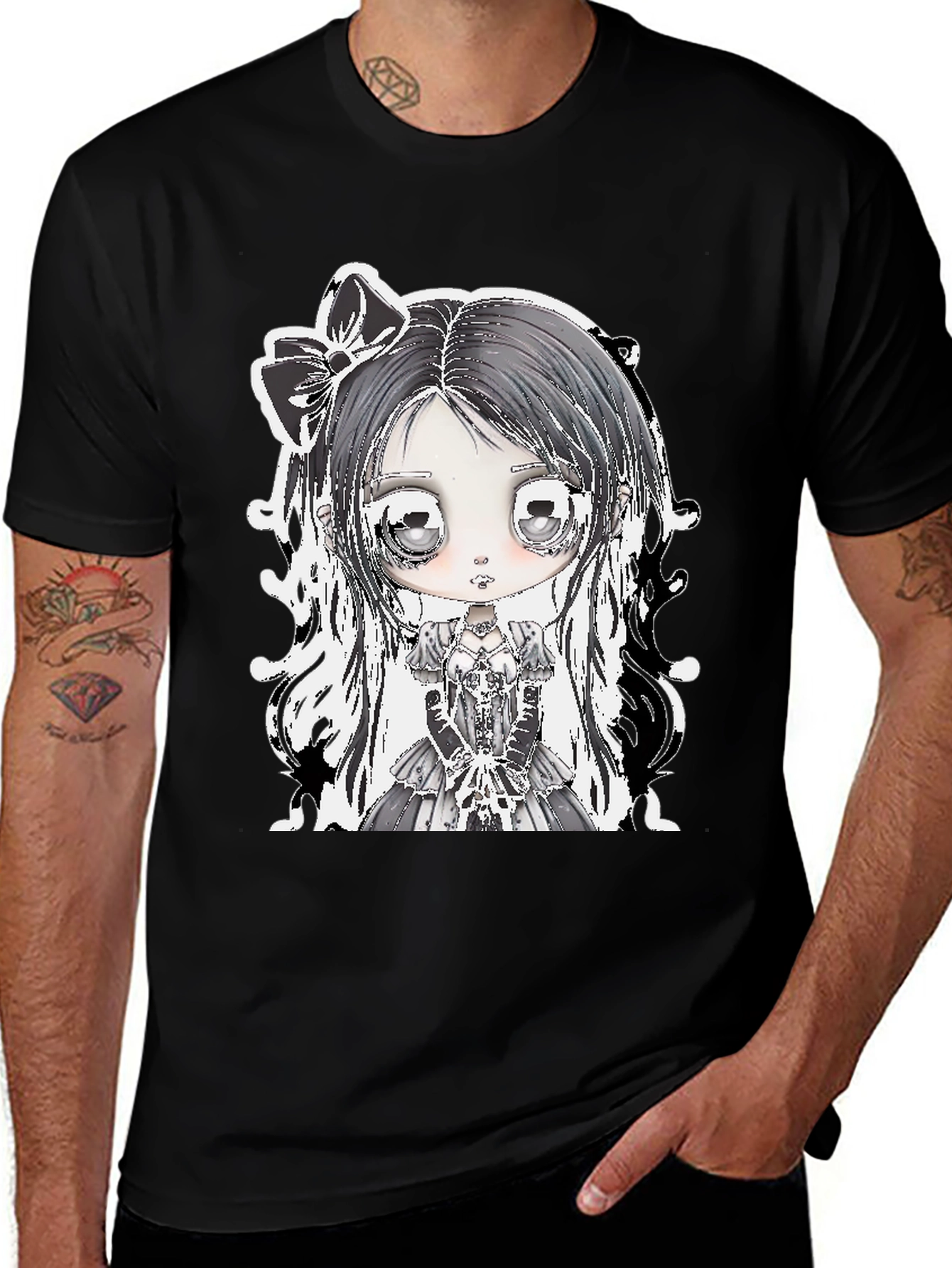 Variant 20 of Gothic Lolita Girl Black T-Shirt