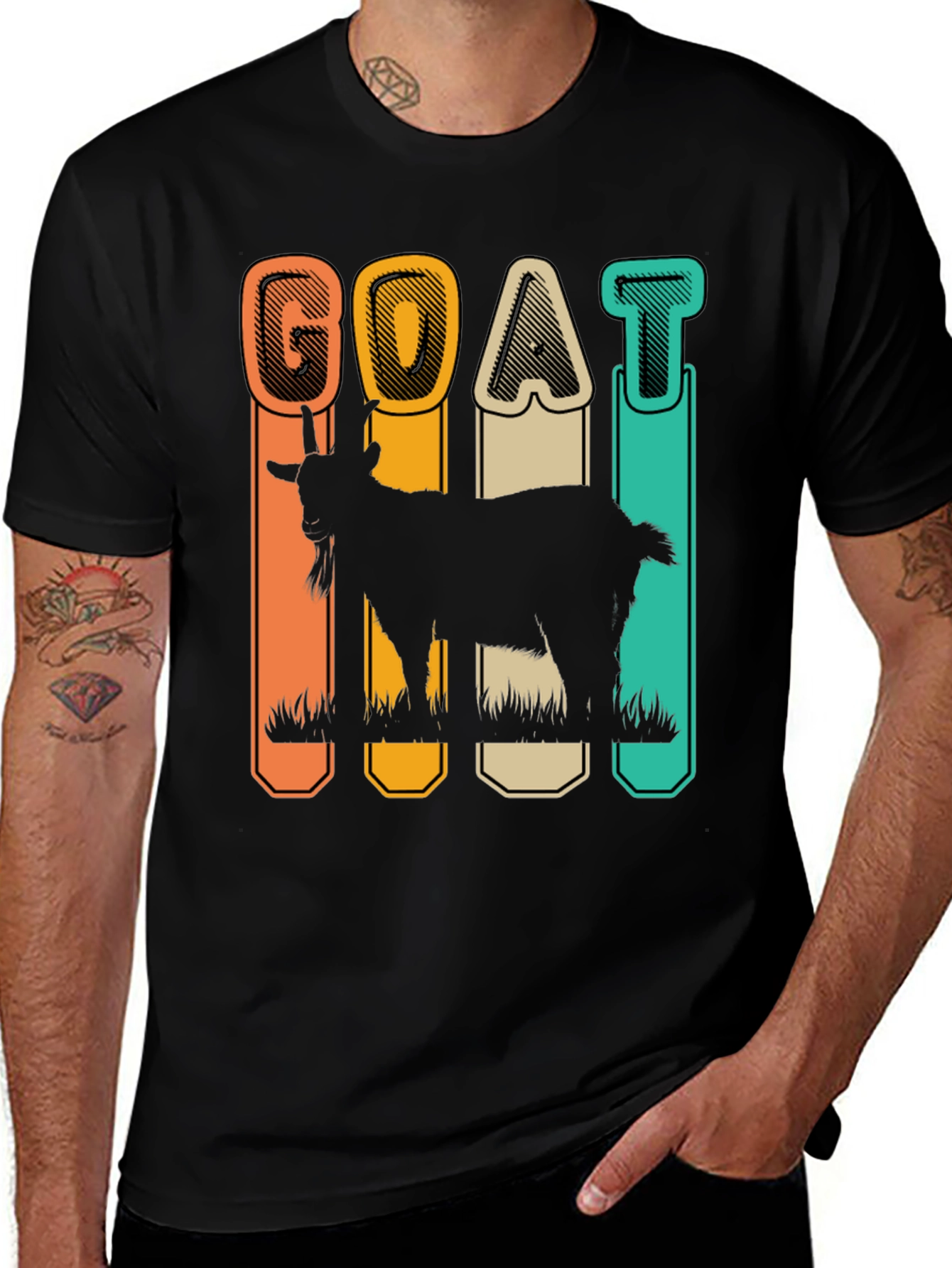 Variant 27 of Retro GOAT Graphic Tee - Cool Animal Lover Shirt