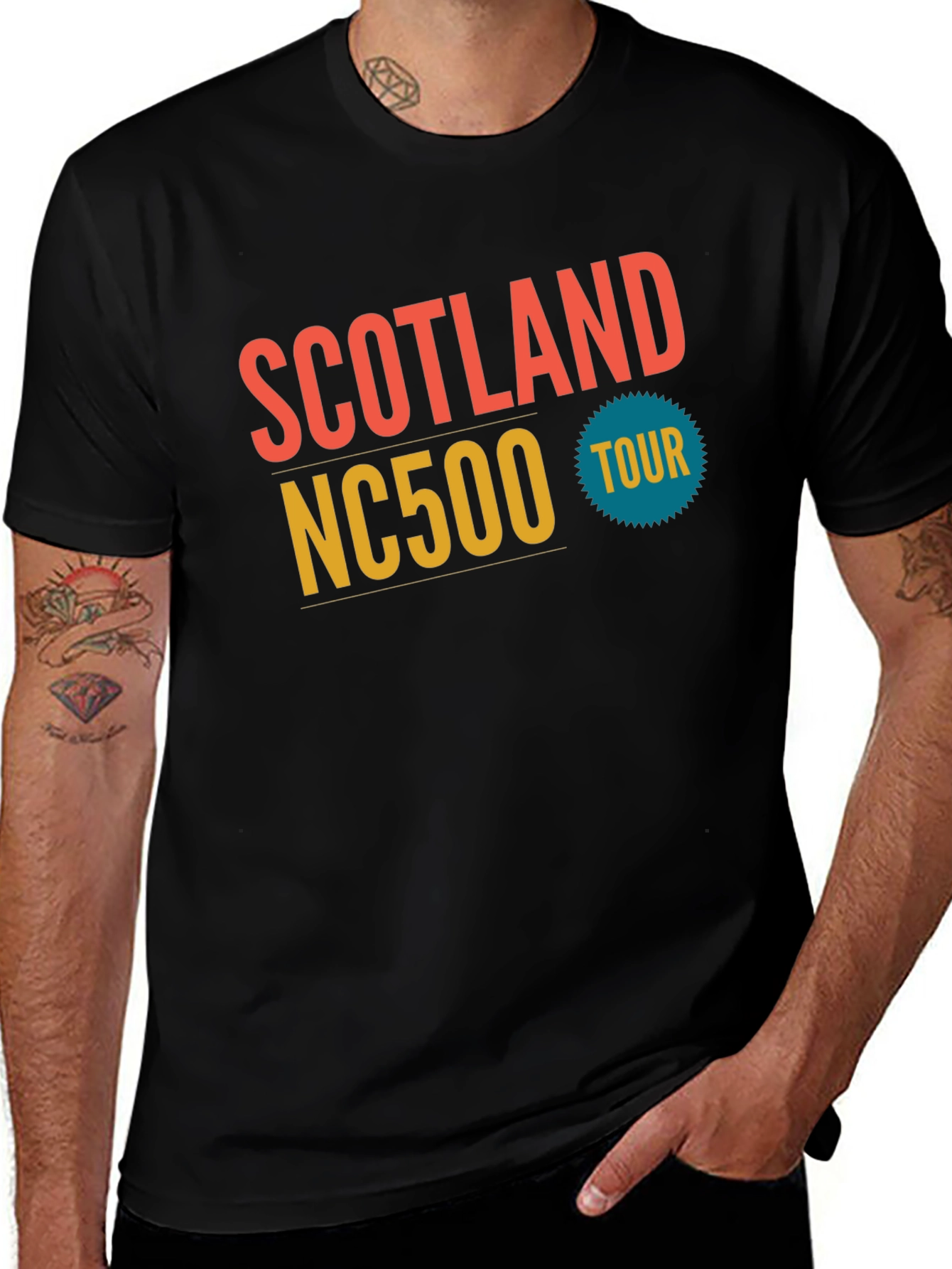 Scotland NC500 Tour Black Graphic T-Shirt