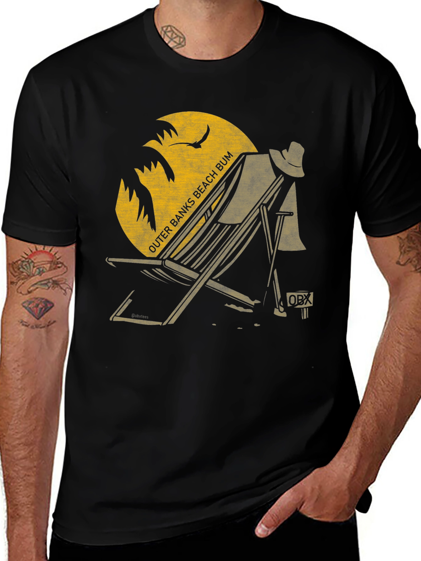 Variant 16 of Outer Banks Beach Bum Graphic Tee - Black