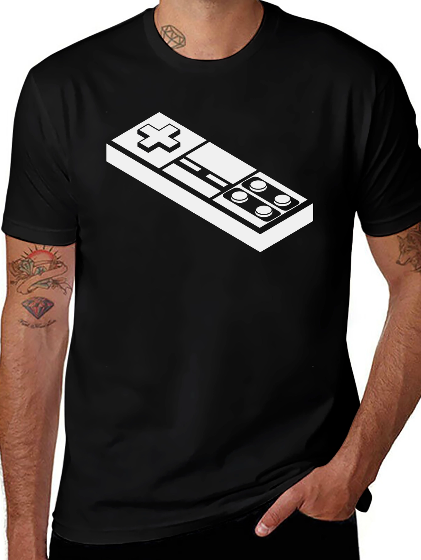 Variant 7 of Retro Game Controller Graphic T-Shirt