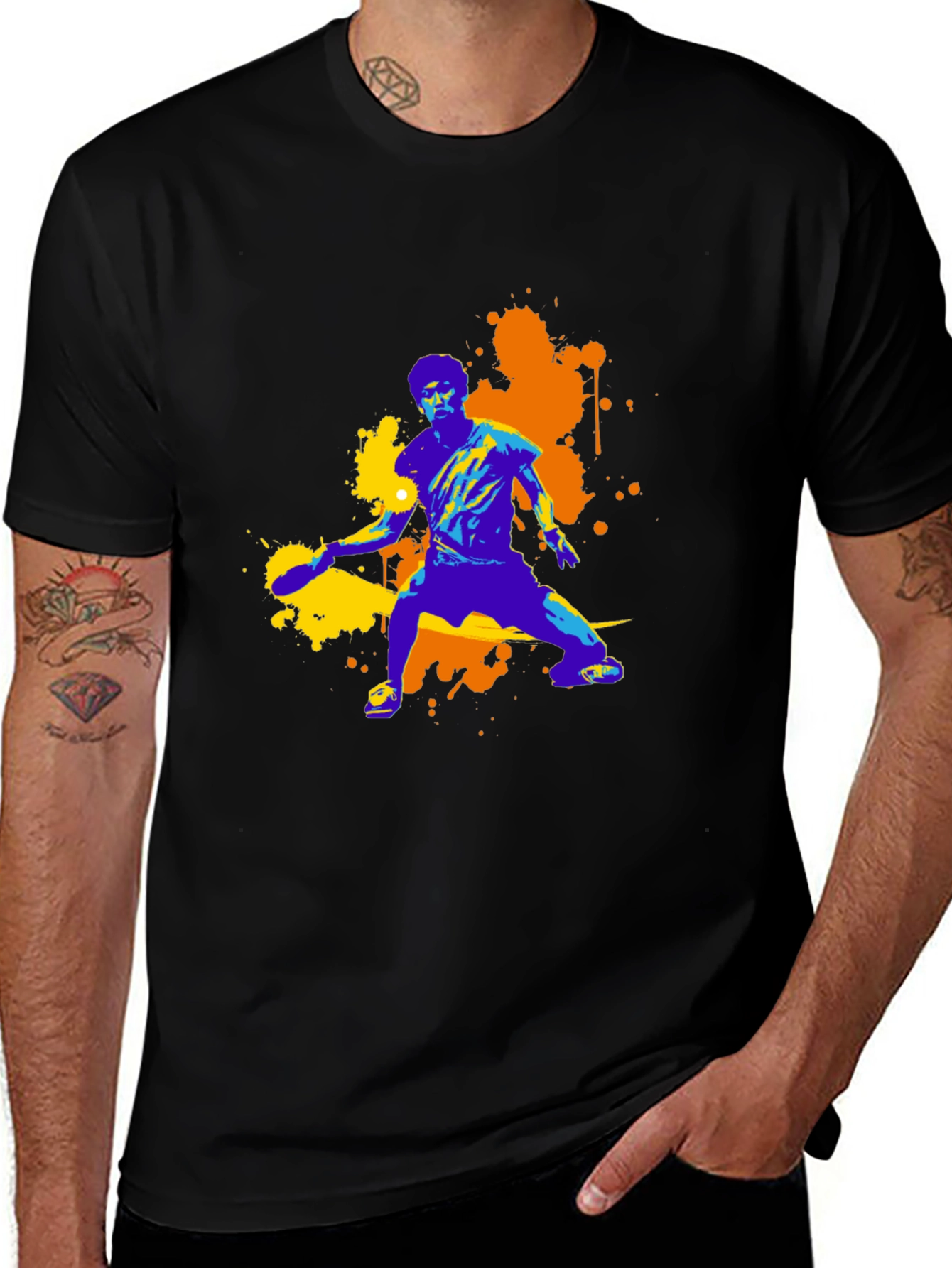 Variant 7 of Vibrant Table Tennis Graphic Tee