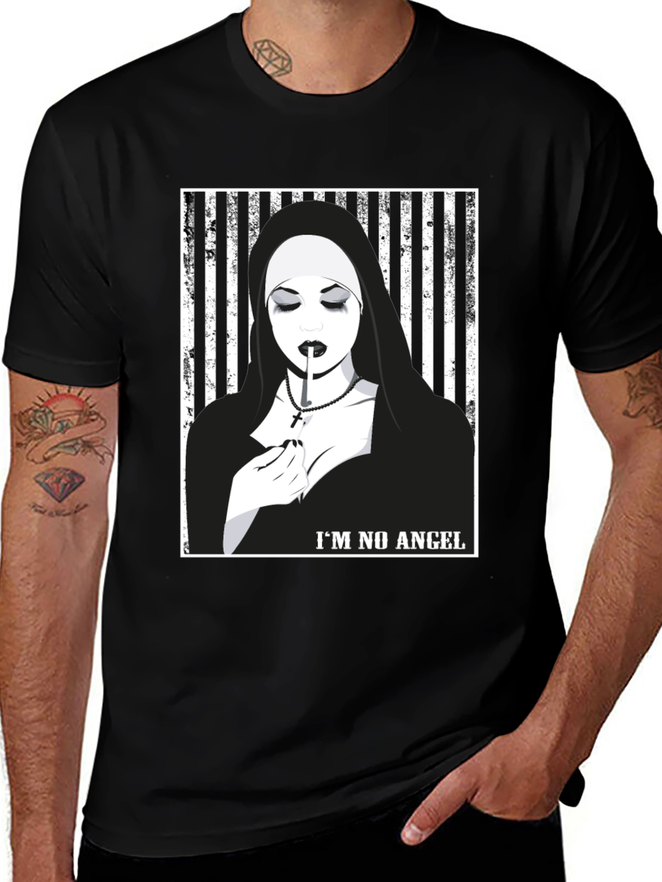 Variant 29 of I'm No Angel T-Shirt - Bad Nun Graphic Tee