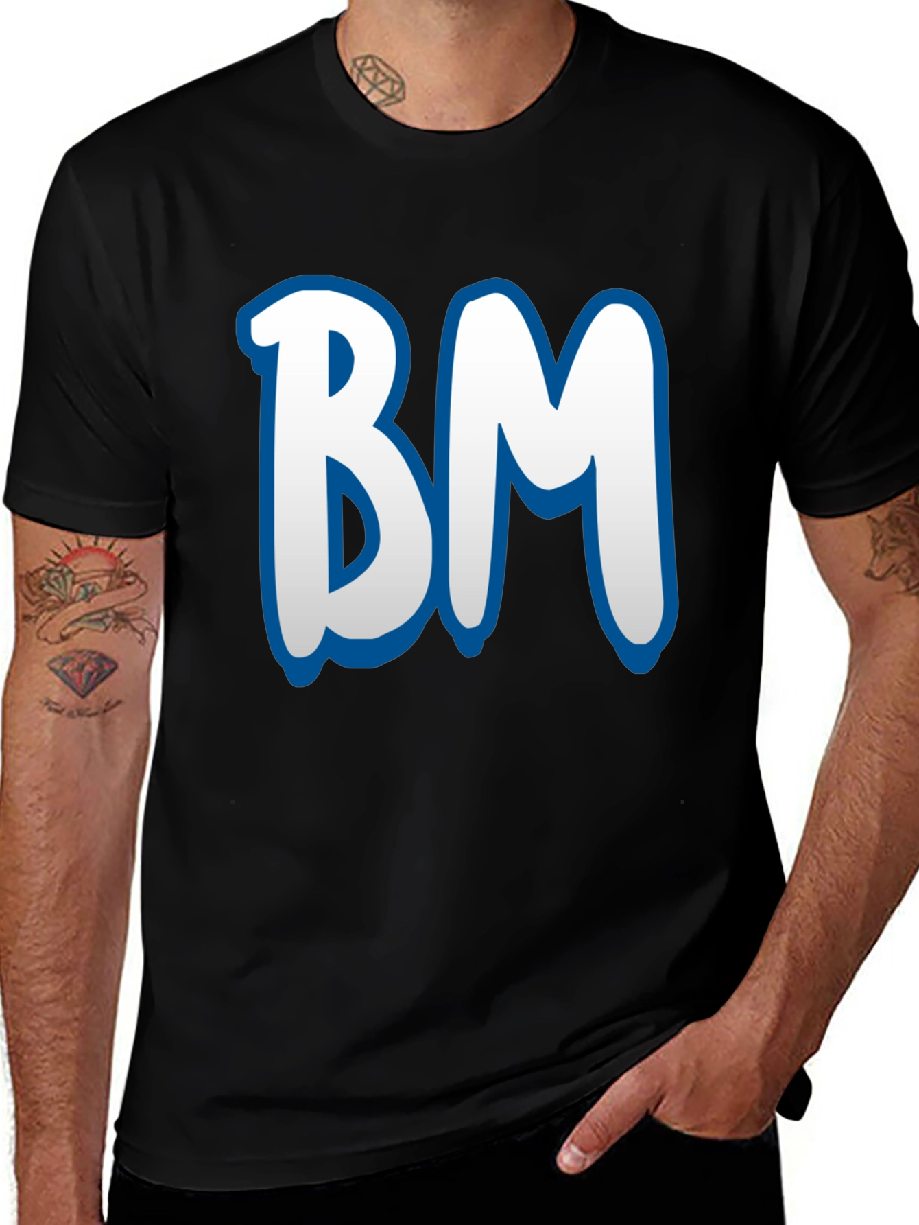 BM Initial T-Shirt - Stylish Black Tee