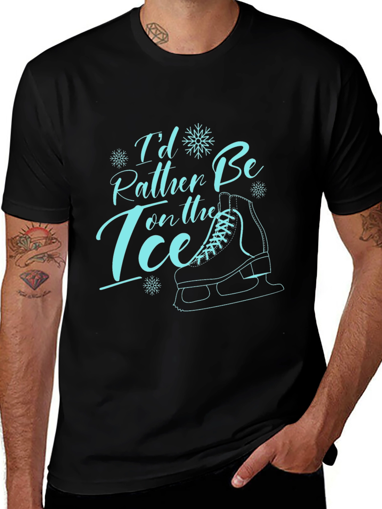 Variant 23 of I'd Rather Be On The Ice T-Shirt - Skating Lover Tee