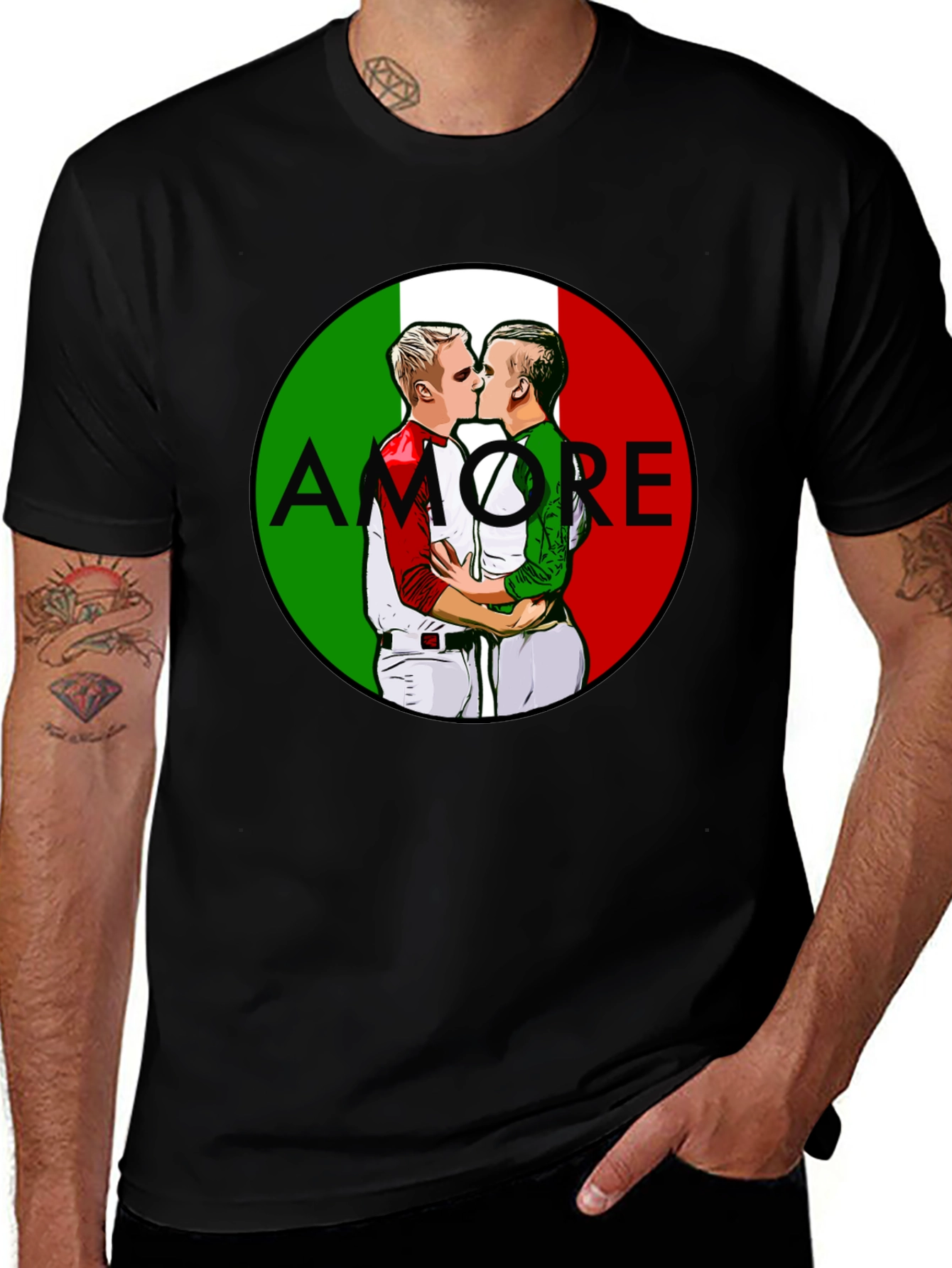 Variant 8 of Amore T-Shirt - Gay Pride Italy Love Tee