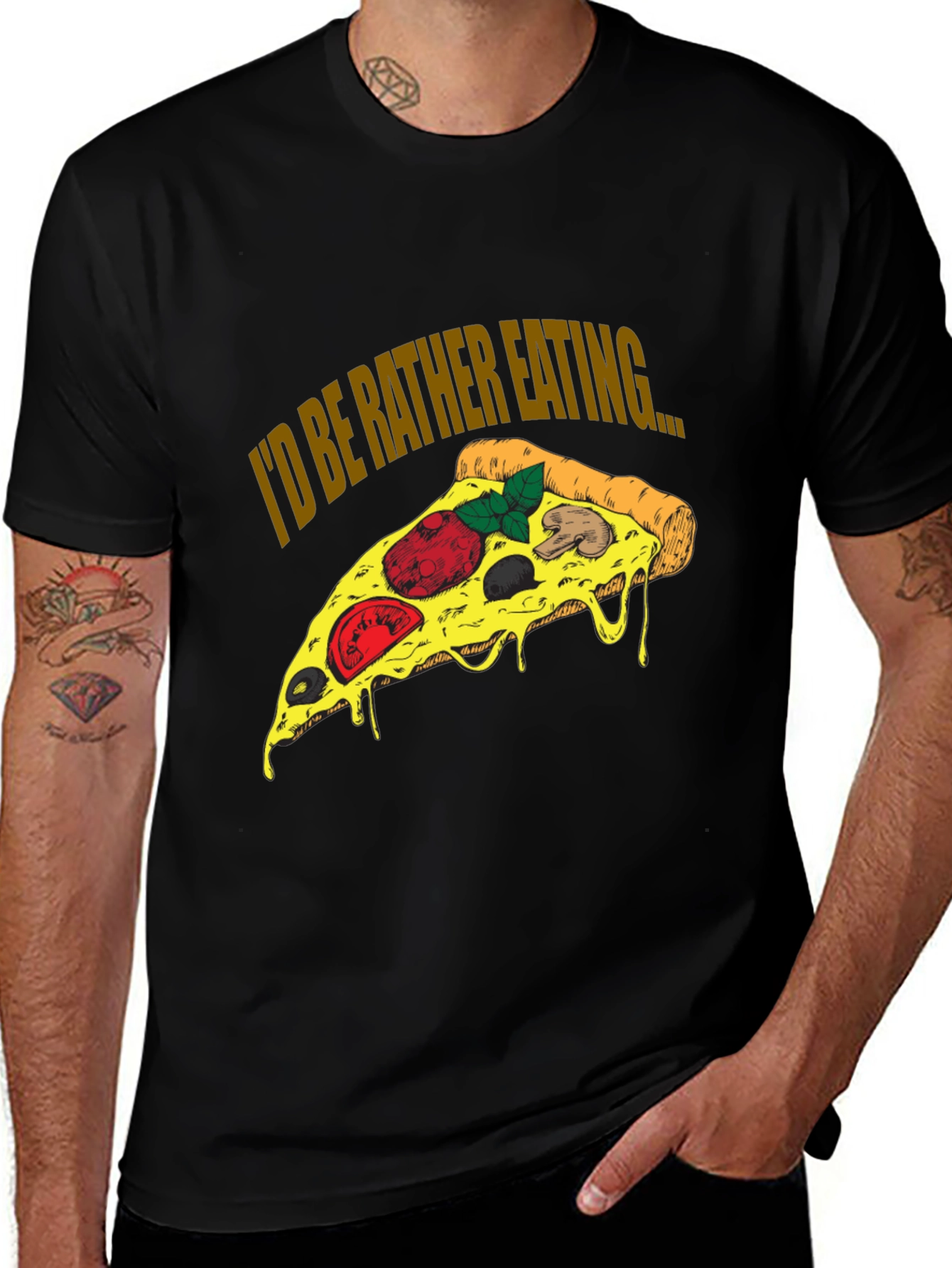 Variant 8 of Pizza Lover T-Shirt - I'd Be Rather Eating...