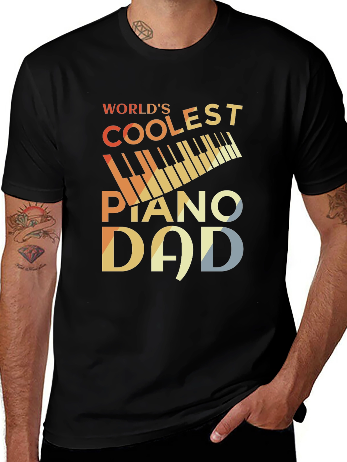 Variant 27 of World's Coolest Piano Dad T-Shirt