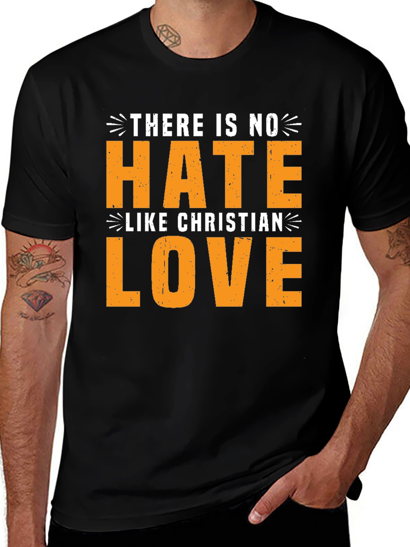 Black Christian Love Graphic Tee - Unisex Black T-Shirt main image