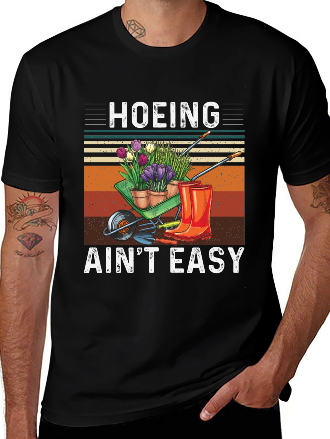 Variant 30 of Hoeing Ain't Easy Gardening T-Shirt