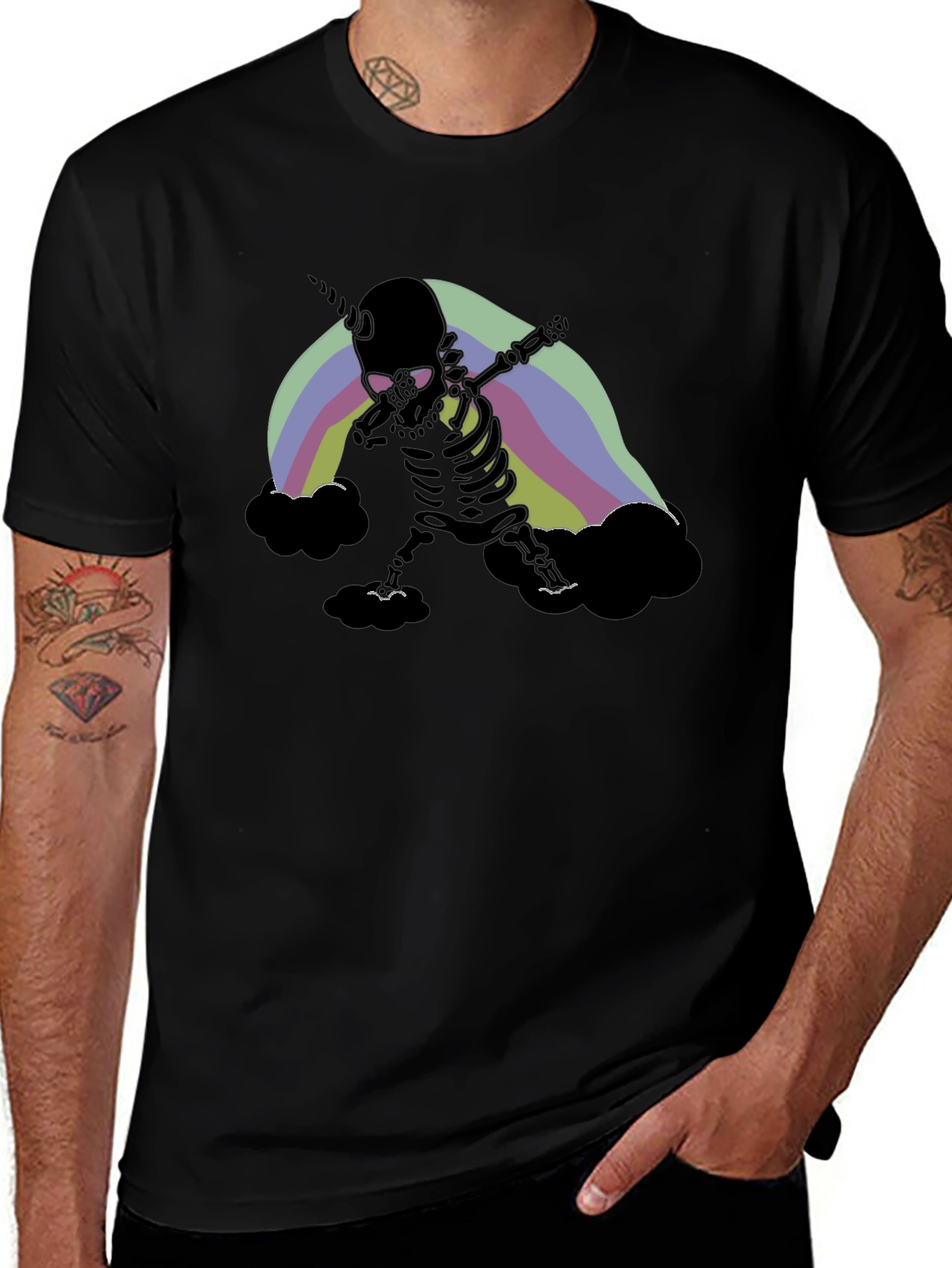 Variant 16 of Dabbing Skeleton Unicorn Rainbow T-Shirt