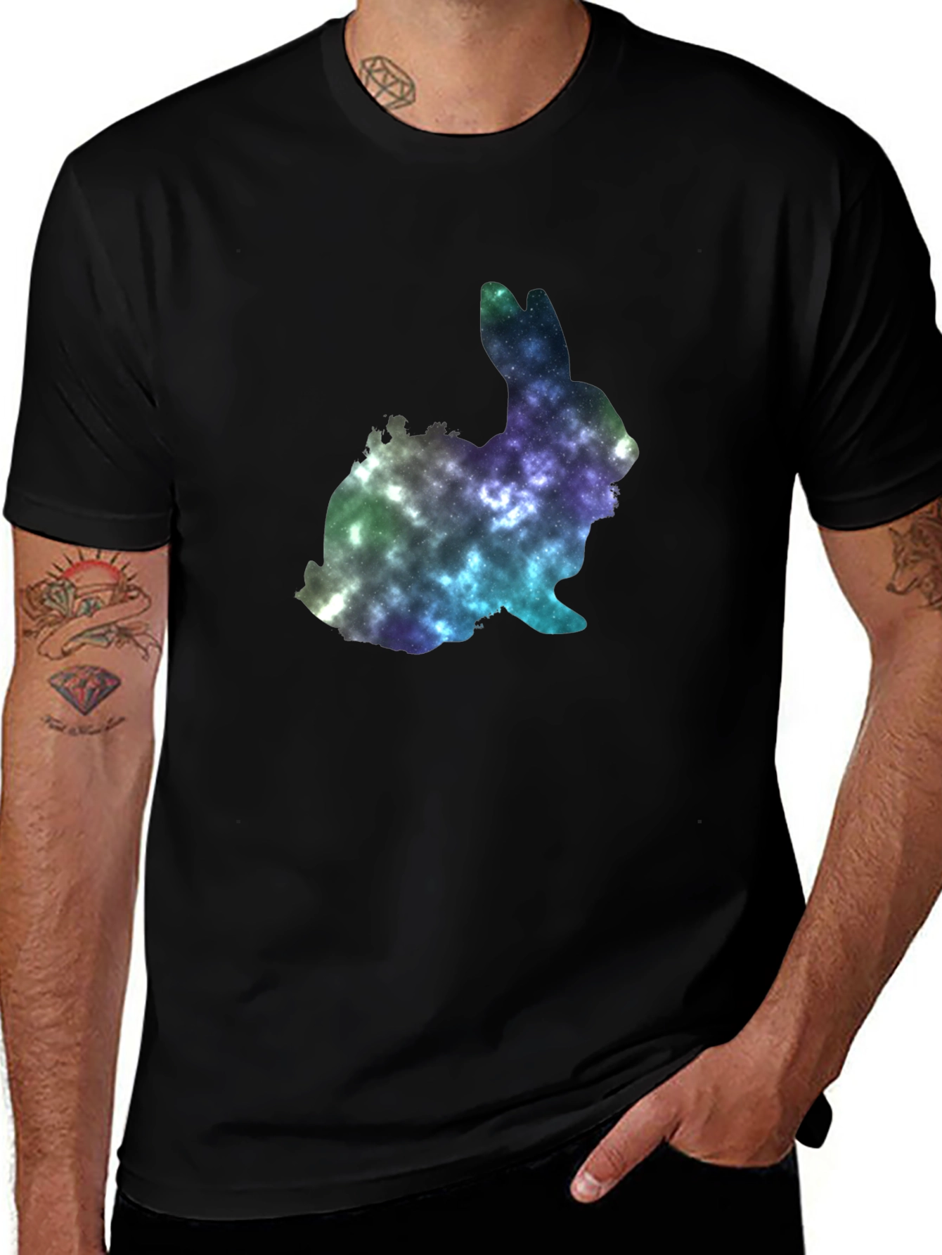 Cosmic Rabbit Black T-Shirt