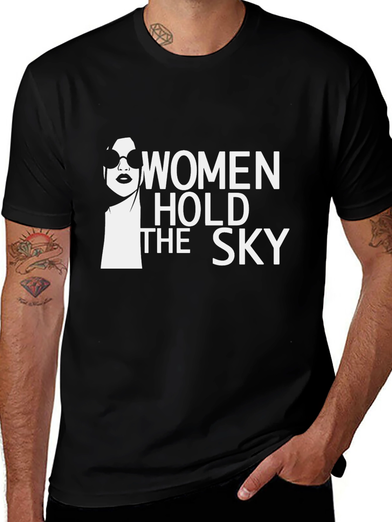 Variant 15 of Women Hold The Sky Graphic Tee - Empowering & Stylish!