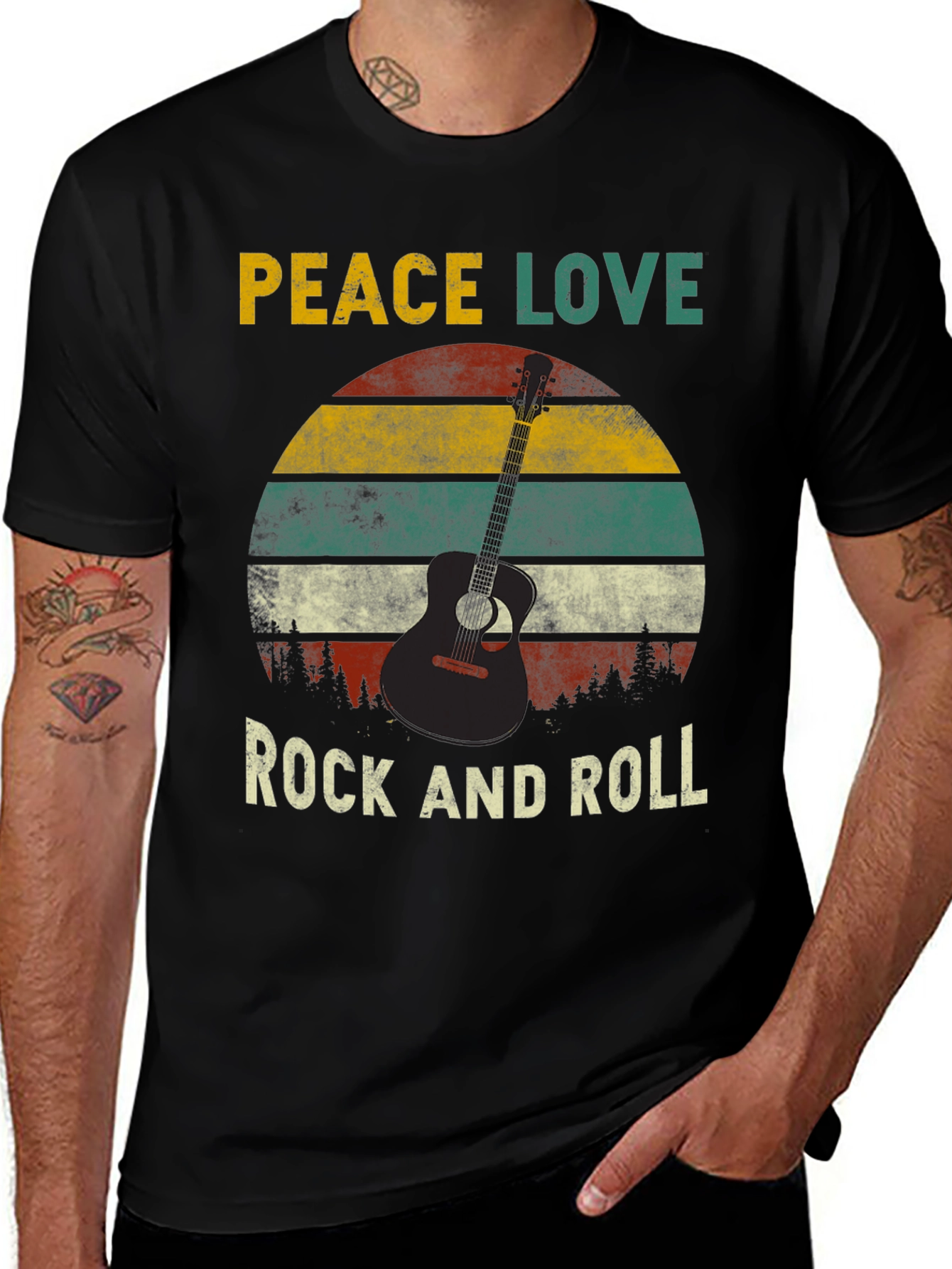 Variant 3 of Peace Love Rock and Roll T-Shirt