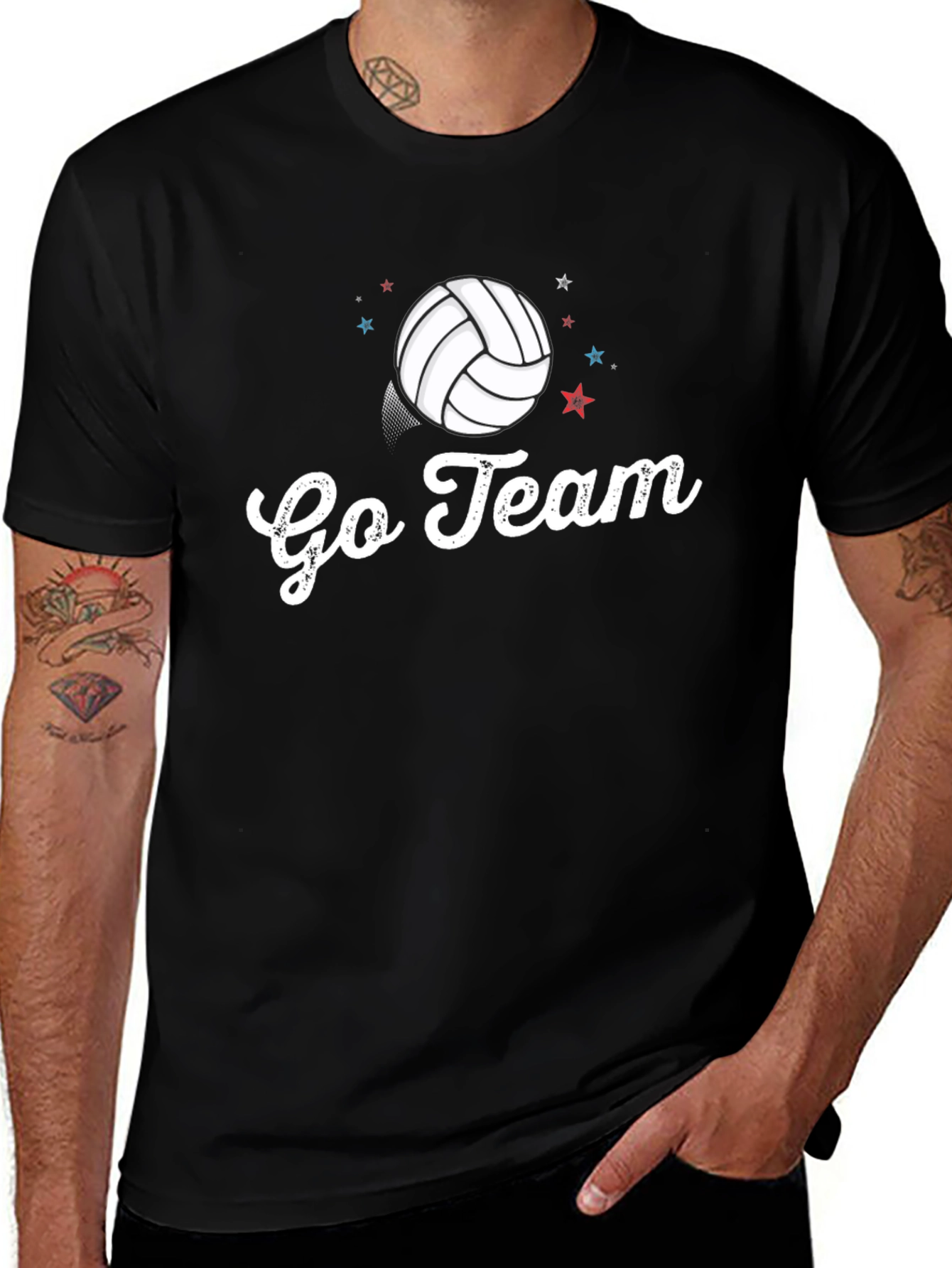 Black Go Team Volleyball Graphic Tee main image