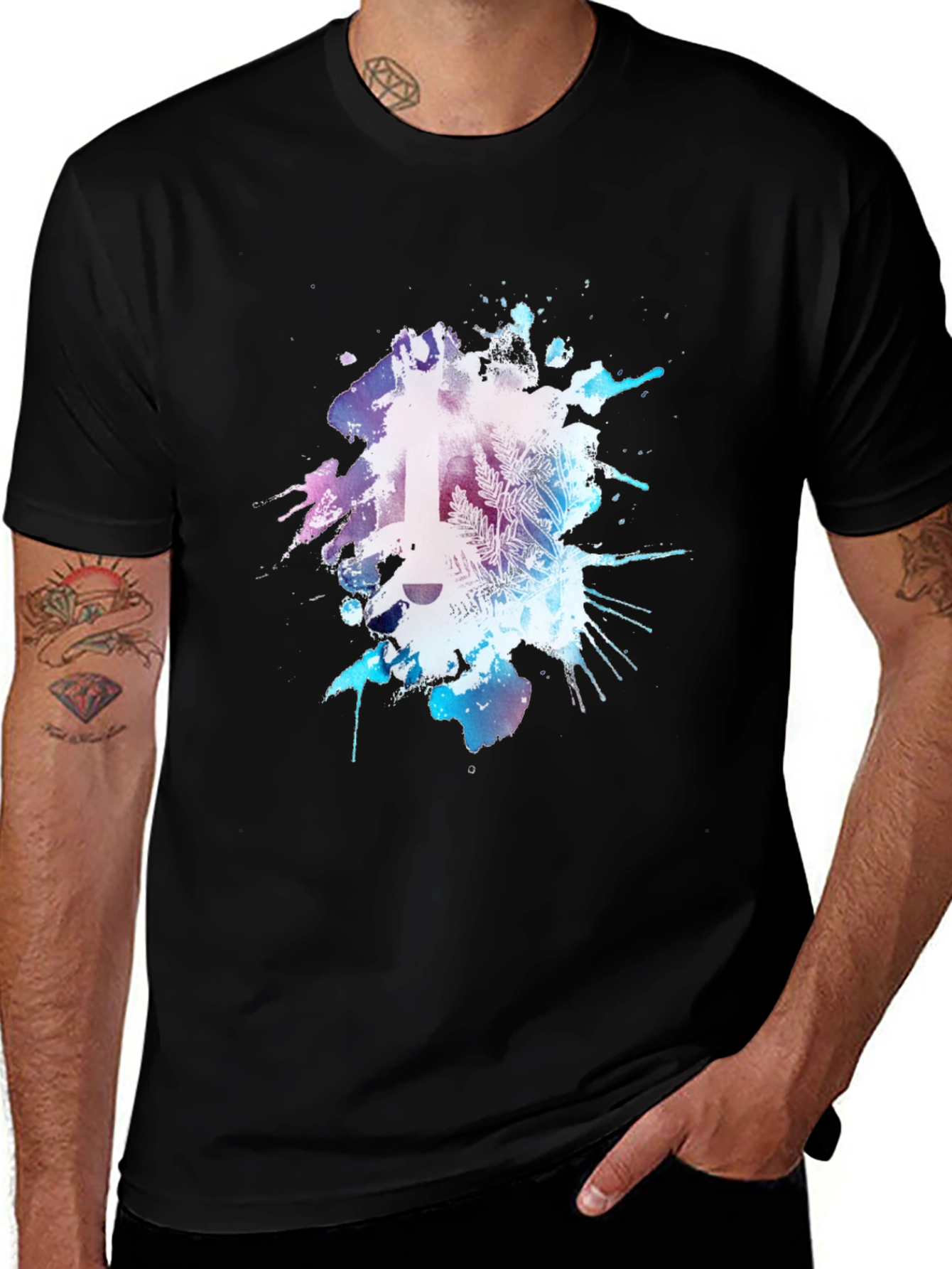 Variant 22 of Abstract Guitar Graphic Tee - Men's Black T-Shirt