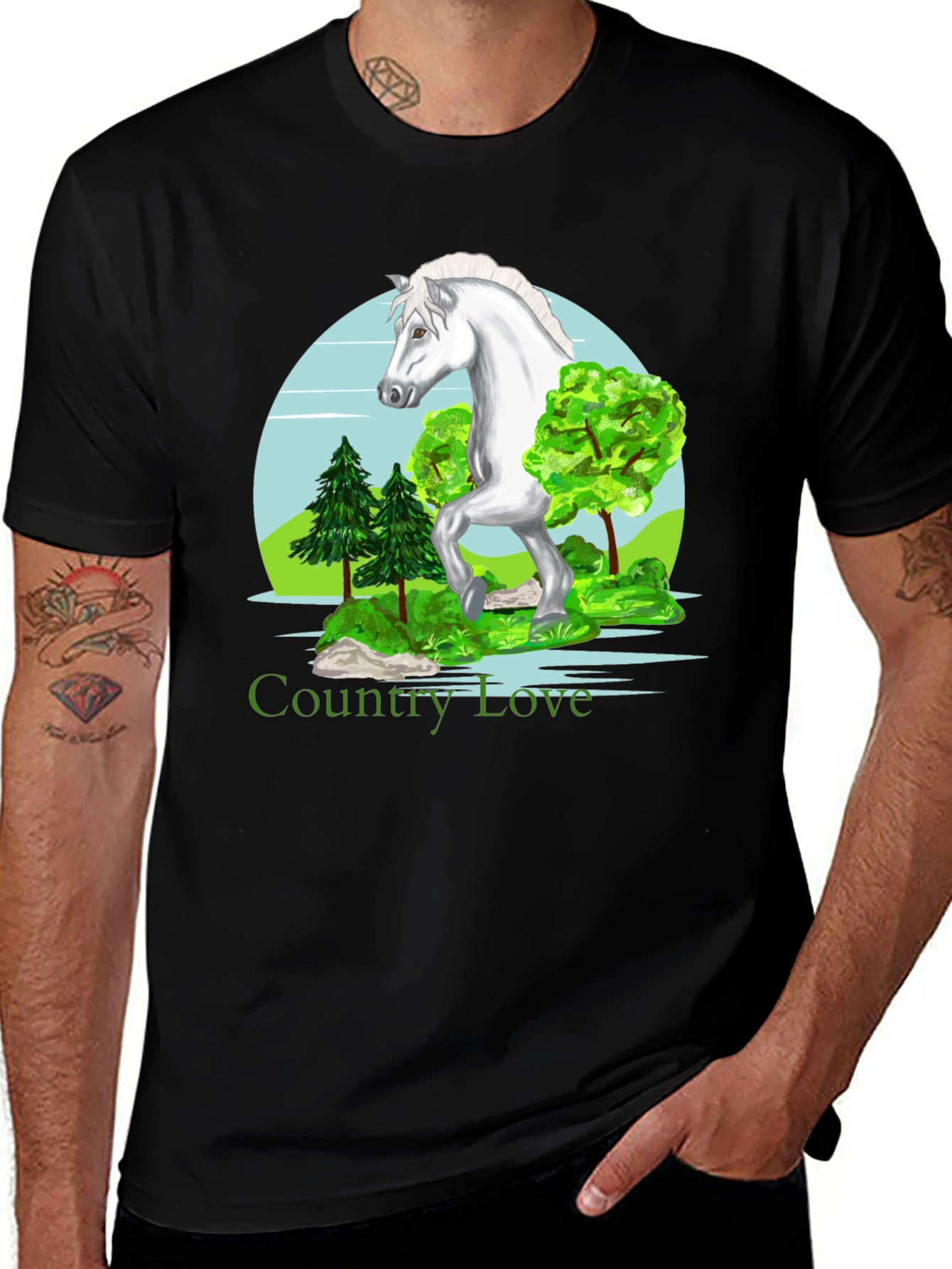 Variant 20 of Country Love Horse Graphic T-Shirt
