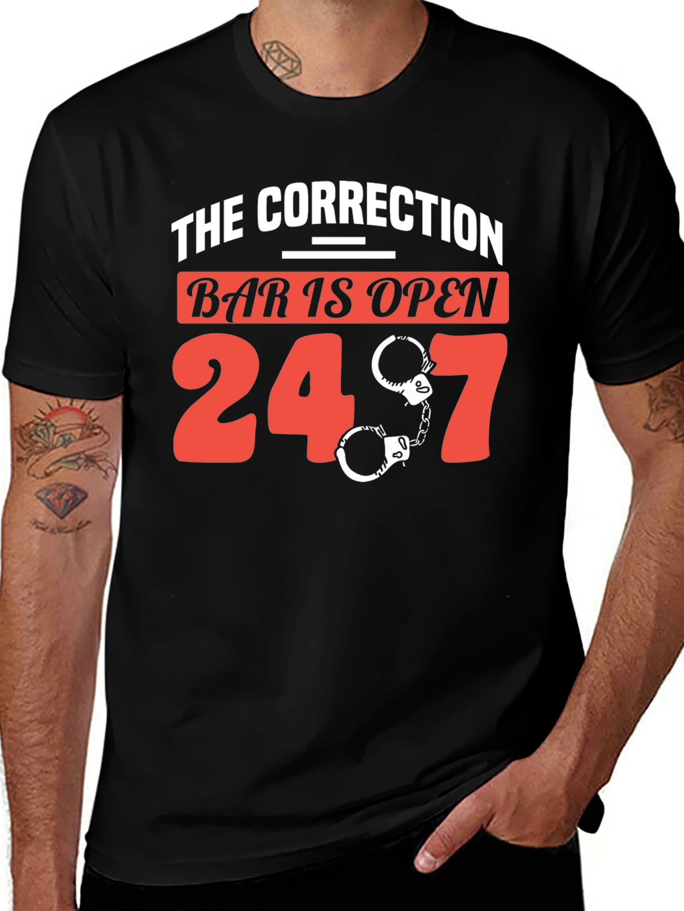 Variant 5 of The Correction Bar is Open 24/7 Graphic T-Shirt