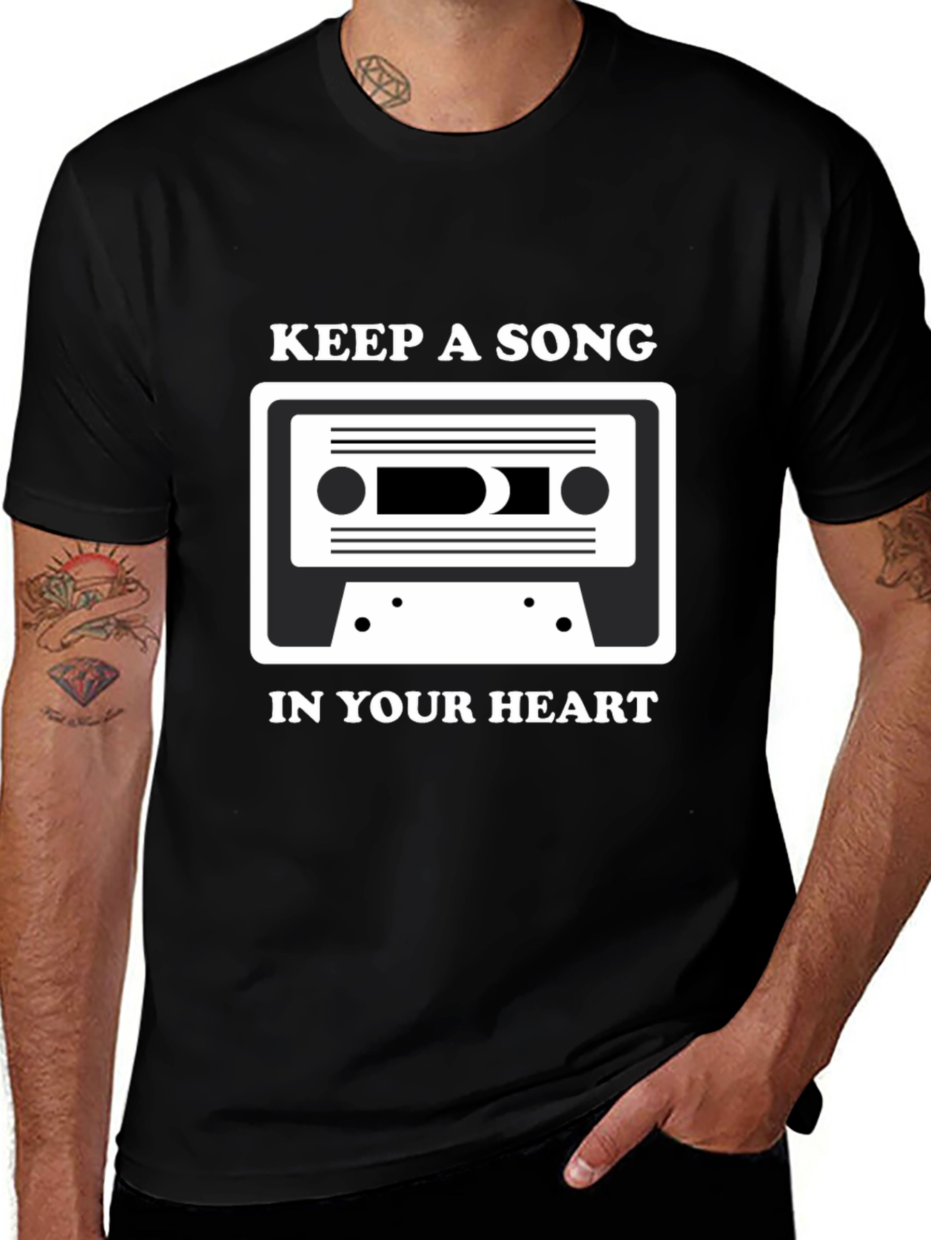 Variant 18 of Keep a Song in Your Heart Tee - Retro Cassette T-Shirt