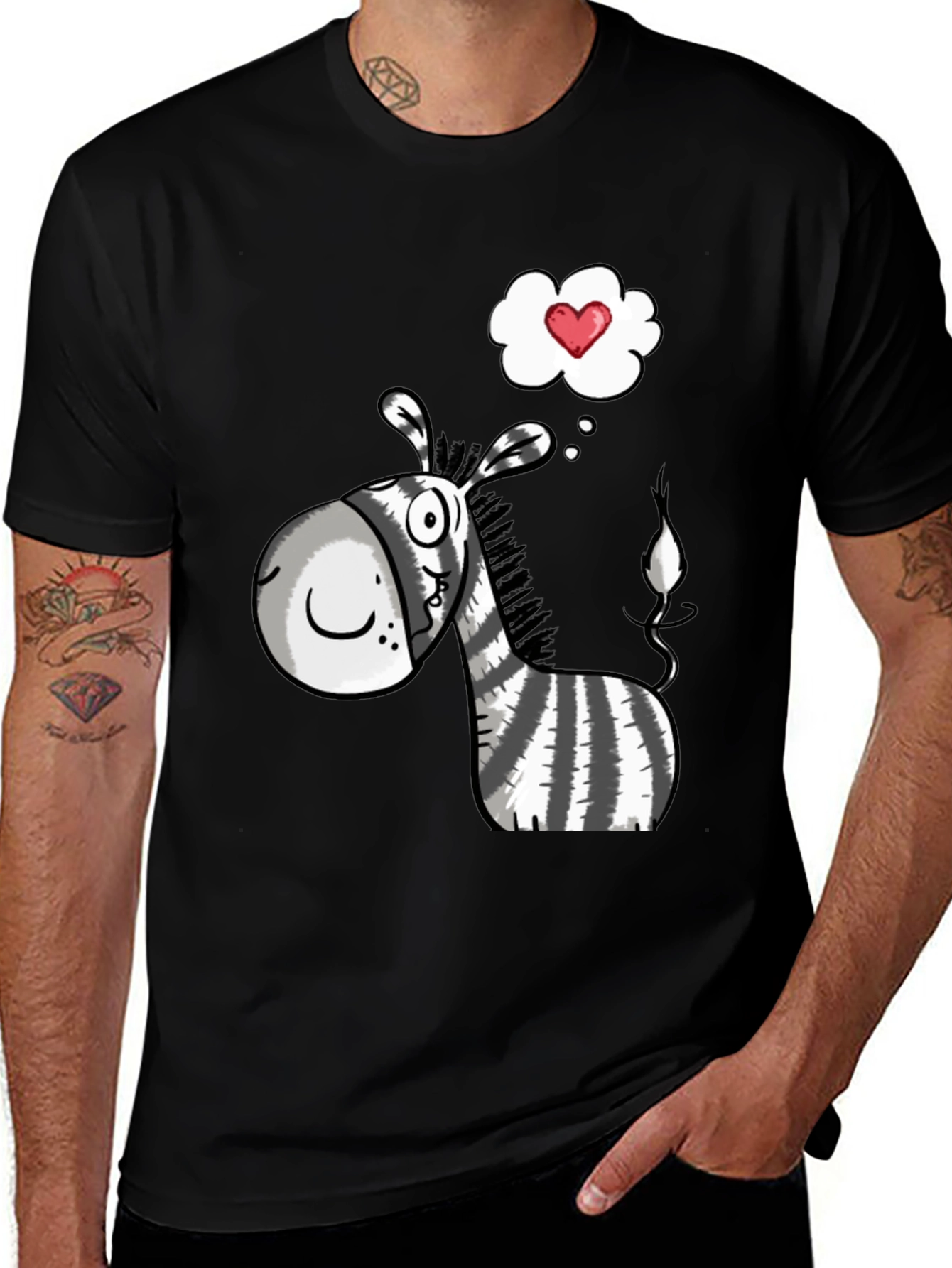 Variant 2 of Zebra Love T-Shirt - Cute Cartoon Graphic Tee