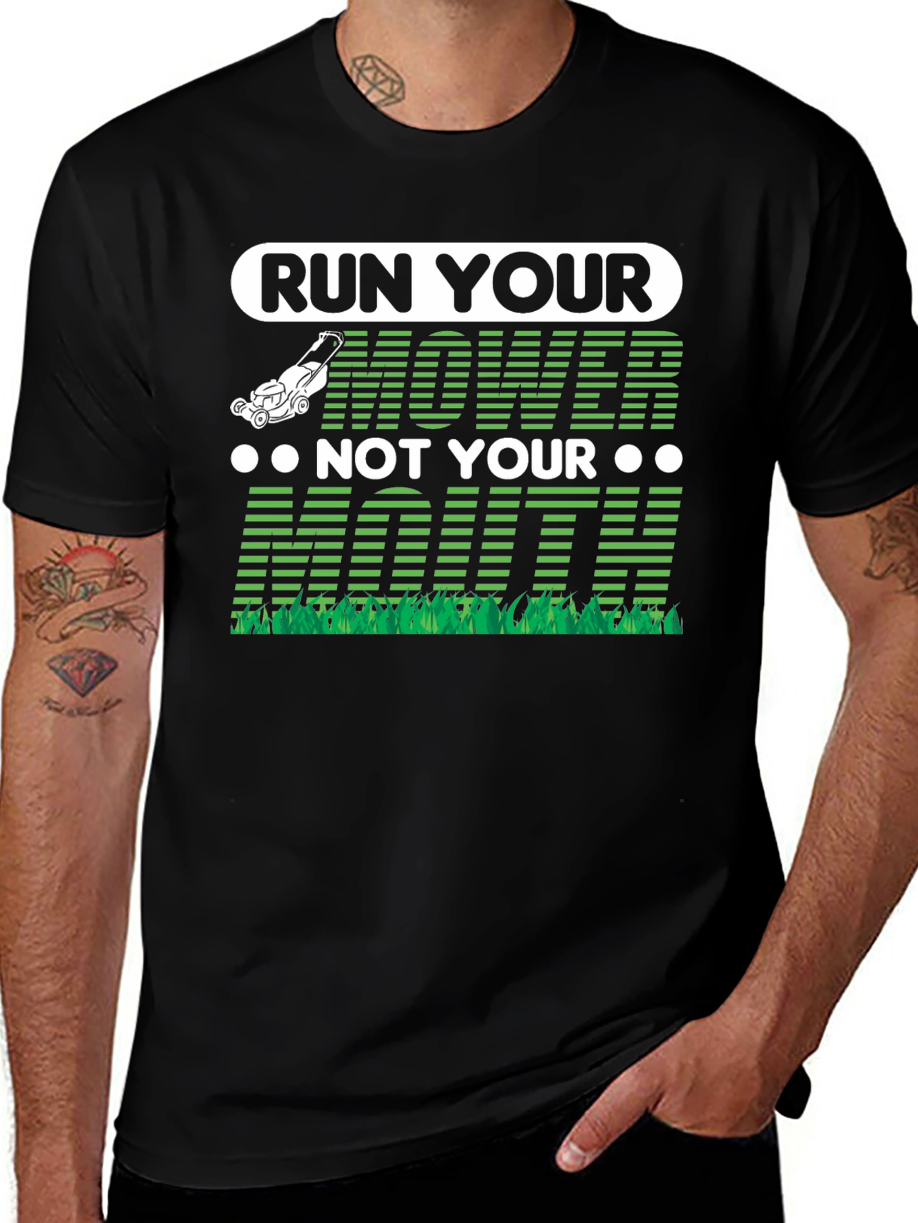 Variant 4 of Run Your Mower T-Shirt