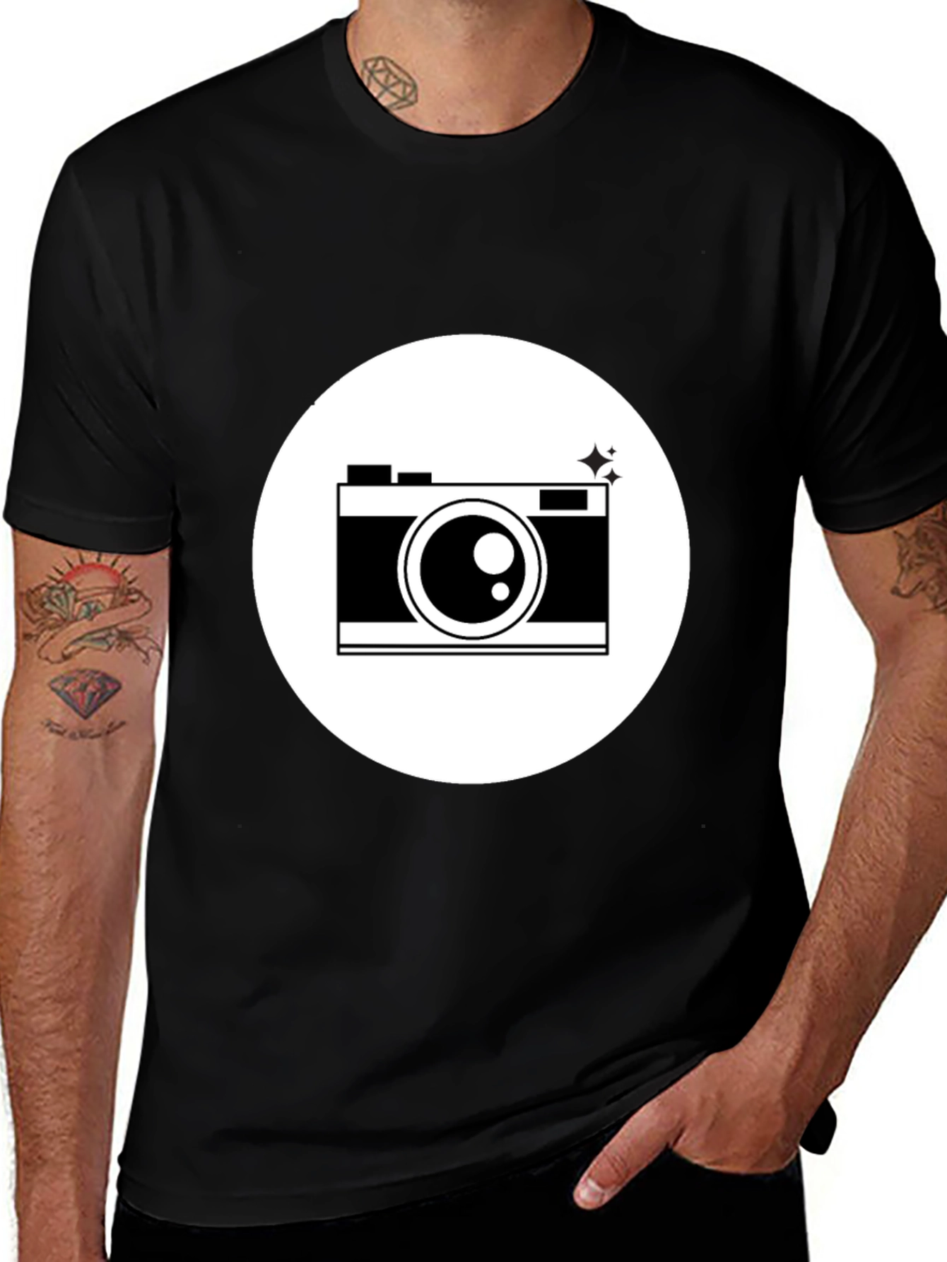 Variant 25 of Camera Graphic Print Black T-Shirt