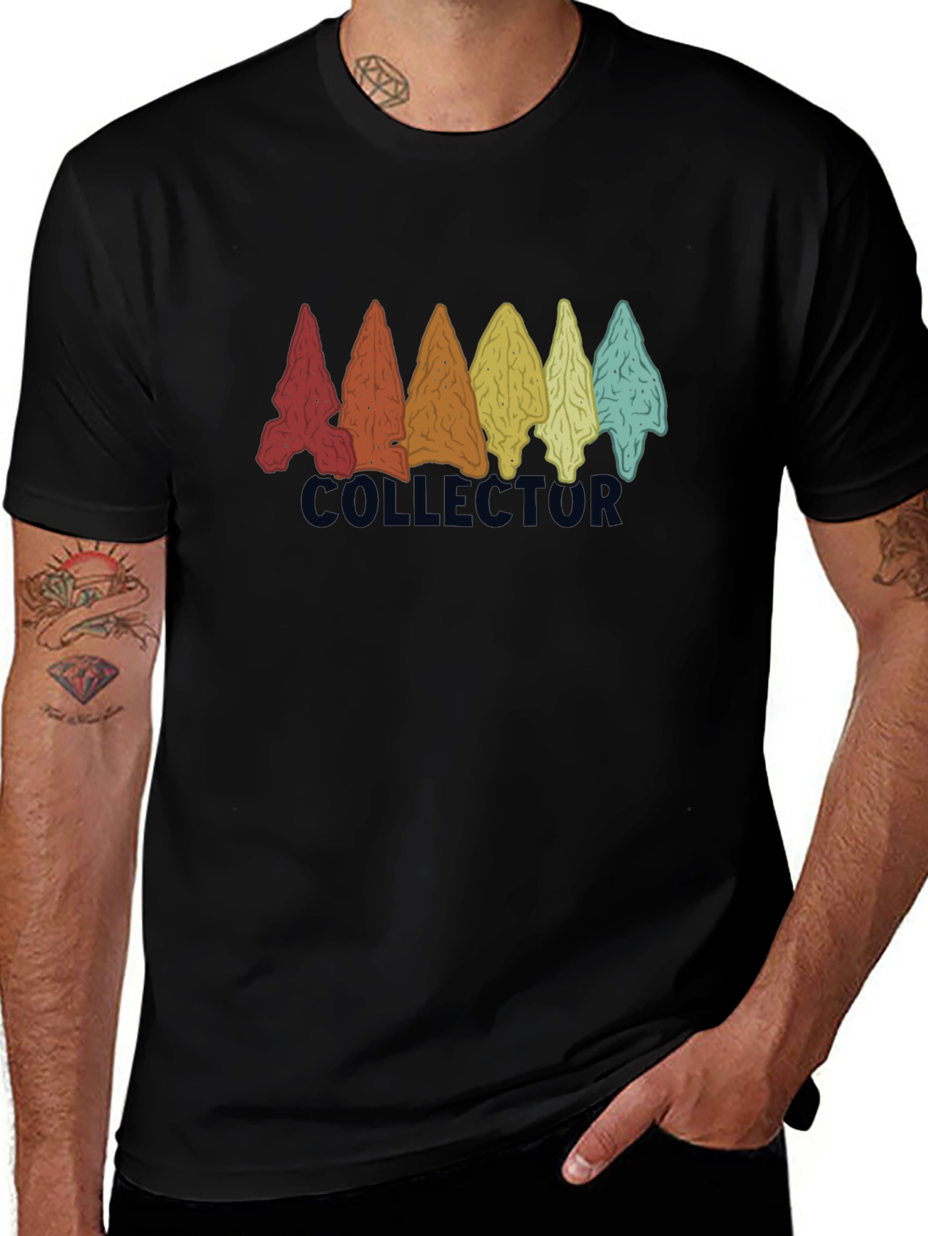 Black Collector Arrowhead T-Shirt | Unique Graphic Tee main image