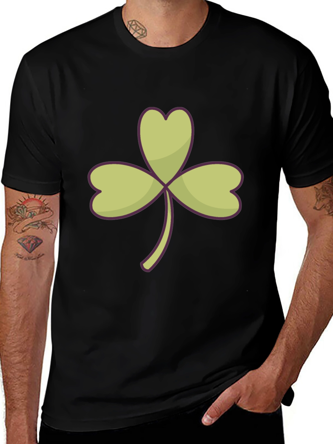 Black Shamrock Graphic Tee - Lucky St. Patrick's Day Shirt main image