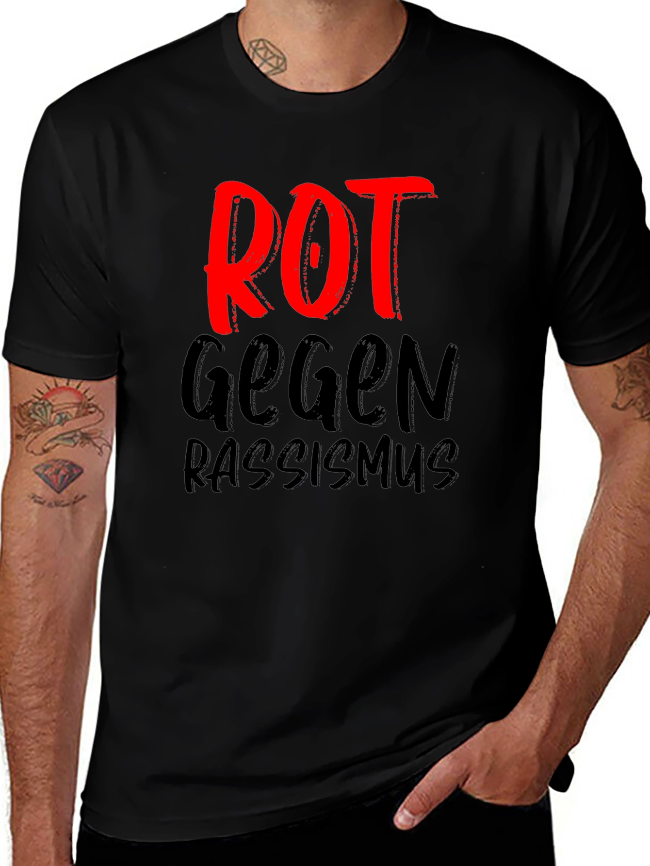 Variant 14 of ROT Gegen Rassismus Tee - Anti-Racism T-Shirt