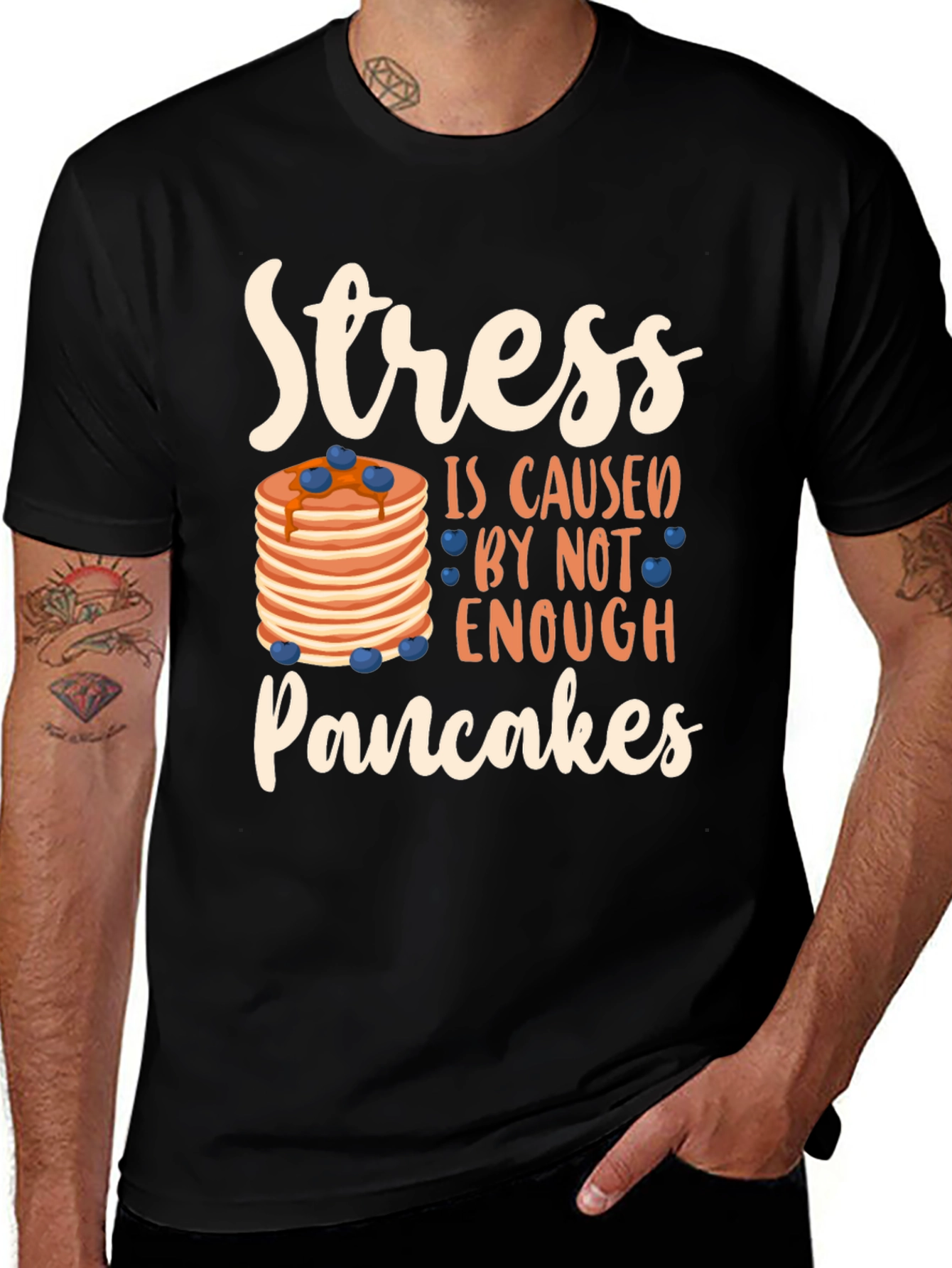 Variant 3 of Stress Pancakes T-Shirt Funny Breakfast Lover Tee