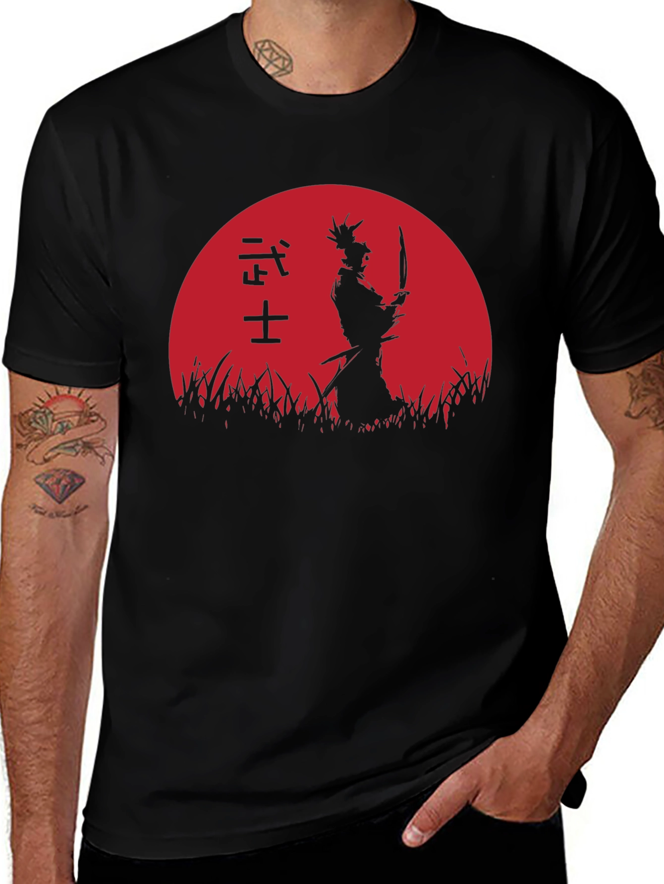 Variant 15 of Samurai Silhouette Graphic Tee