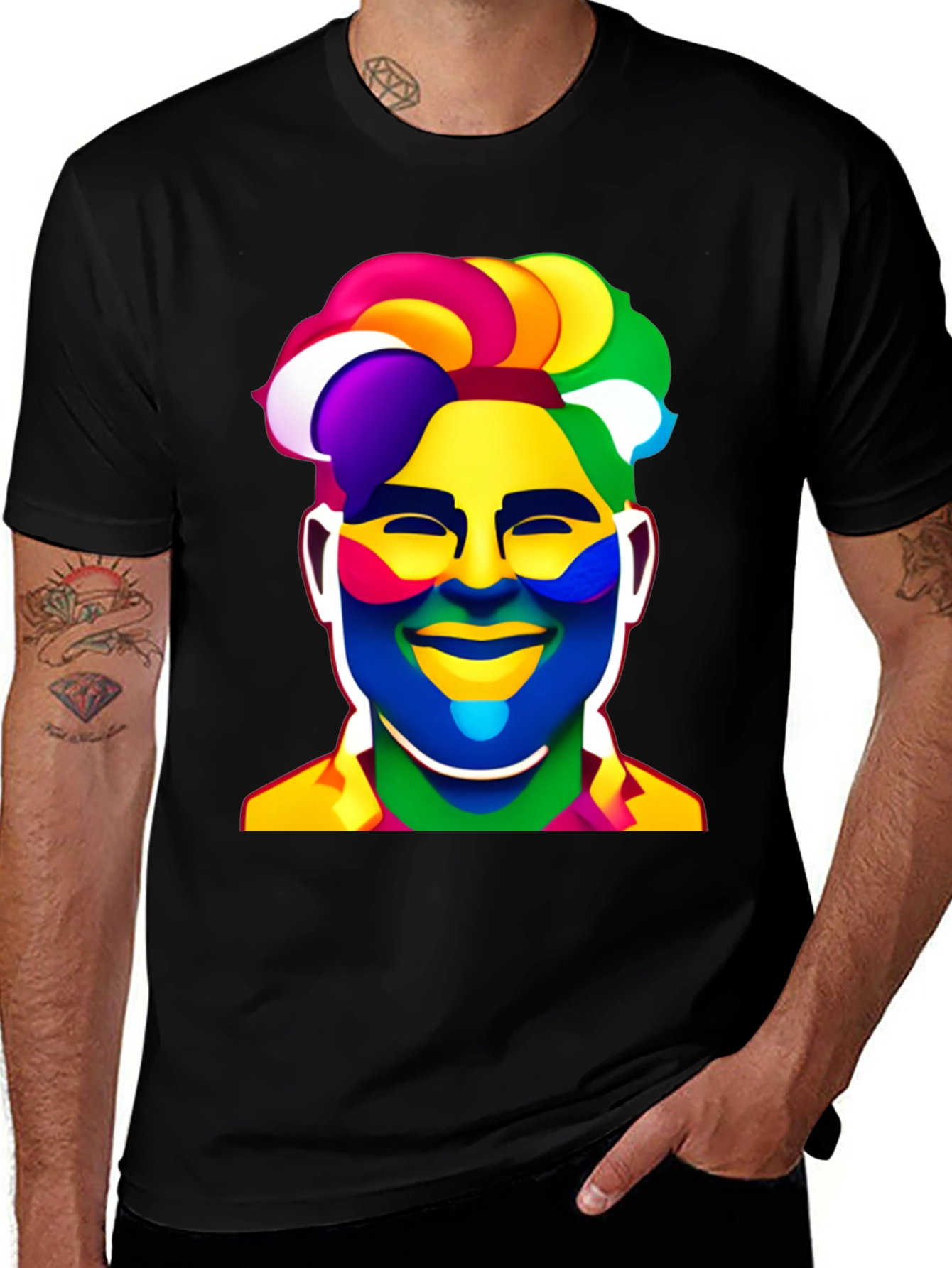 Variant 22 of Pop Art Portrait T-Shirt - Bold Colorful Design