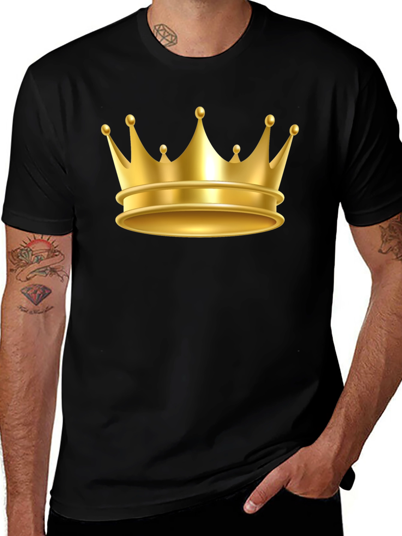 Variant 14 of Gold Crown Graphic Tee - Premium Cotton Blend