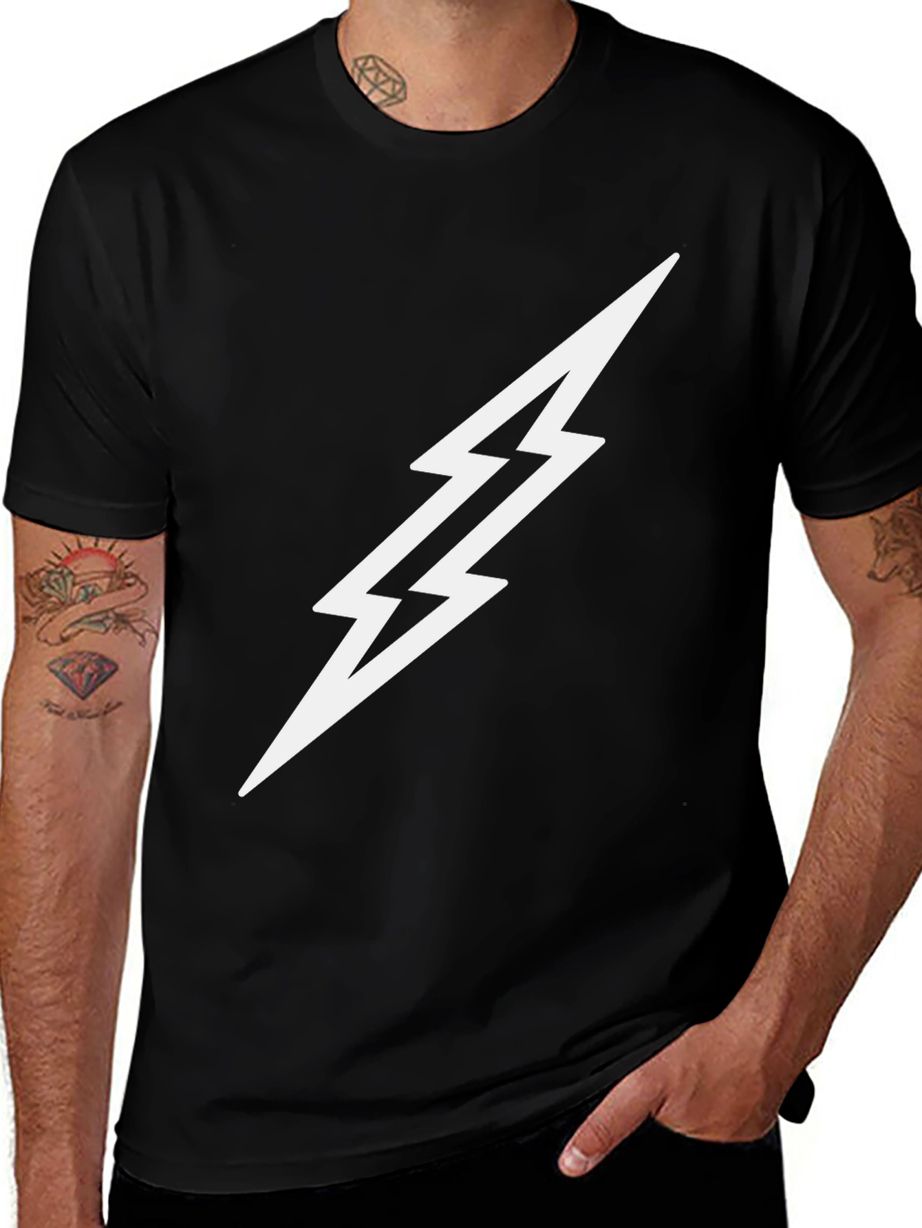 Variant 21 of Lightning Bolt Graphic Tee - Modern Casual Style