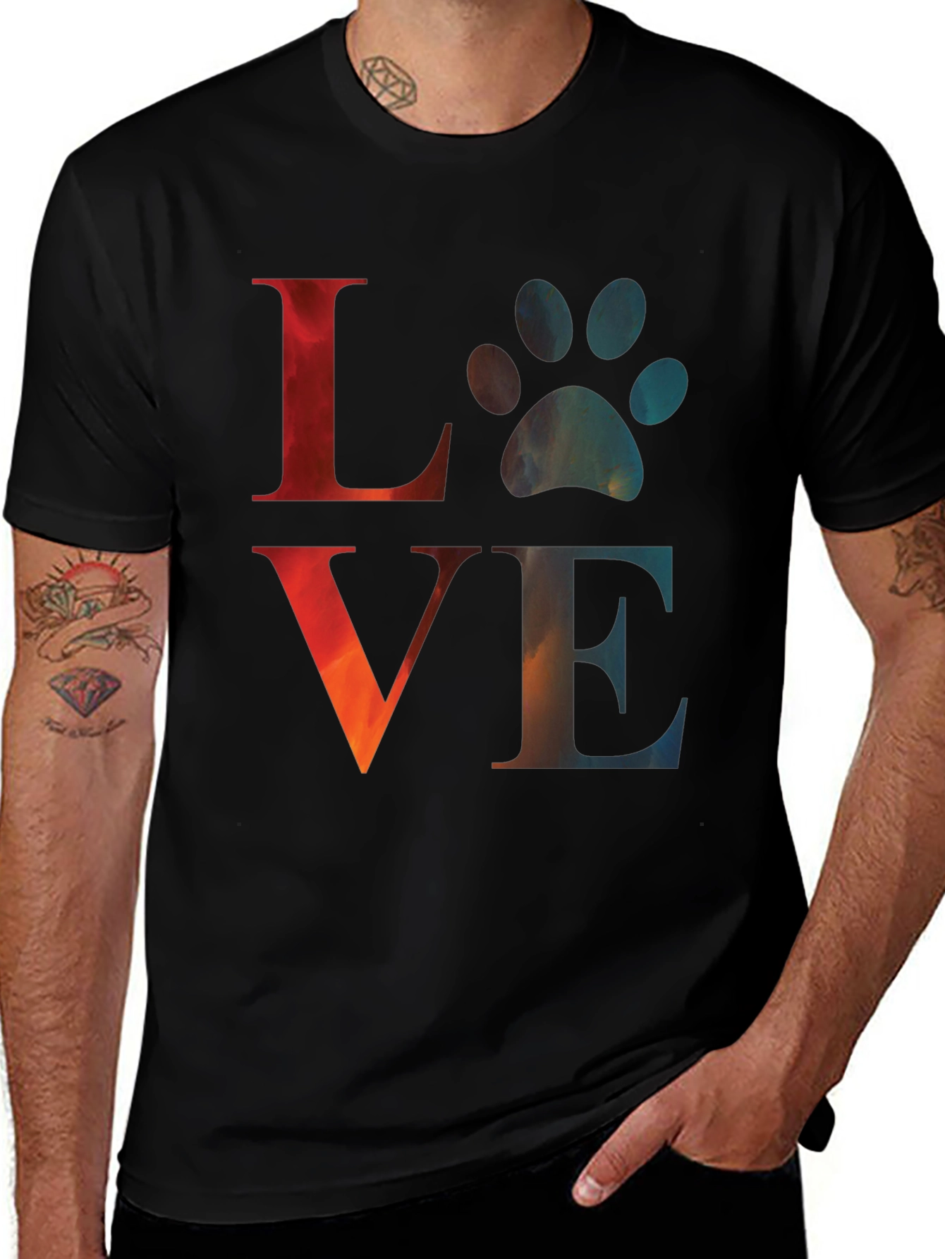 Variant 17 of Love Paw Print Graphic Tee - Casual Comfort