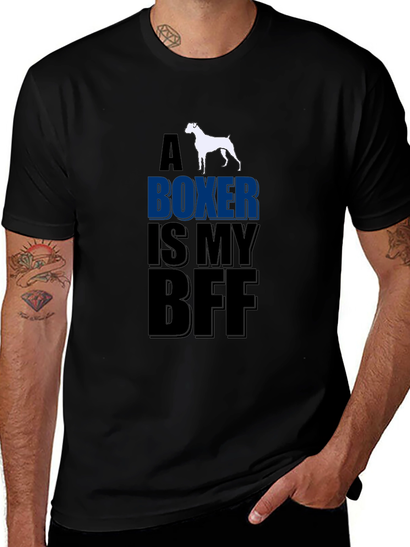 Variant 18 of Boxer Dog Lover T-Shirt - "A Boxer Is My BFF" Design