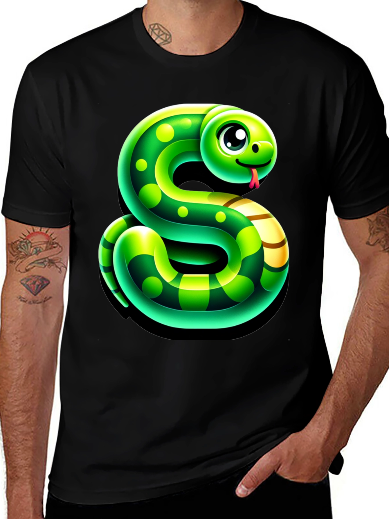Variant 25 of Snake Graphic Tee - Cartoon Style
