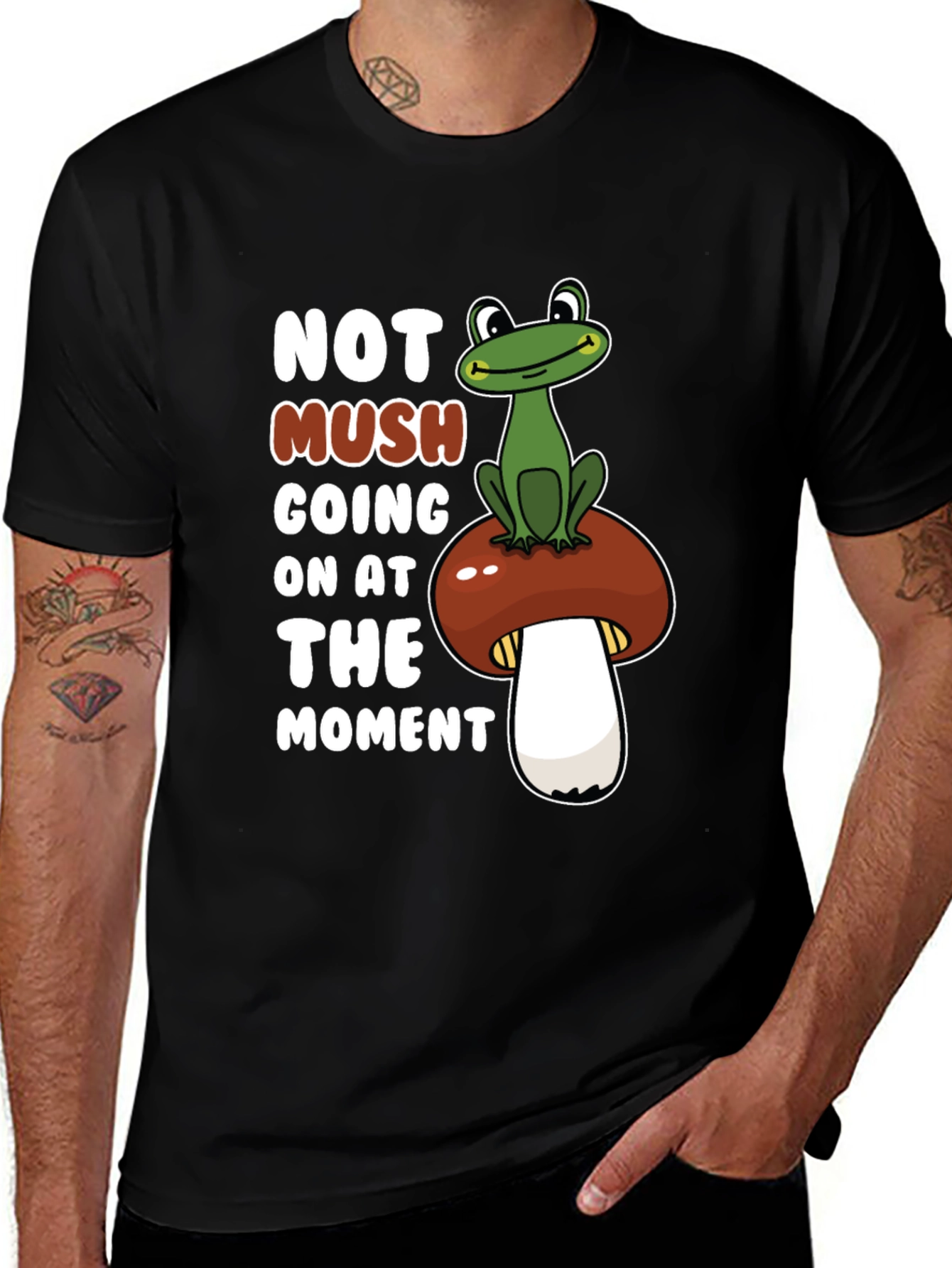 Variant 4 of Funny Frog on Mushroom Graphic Tee