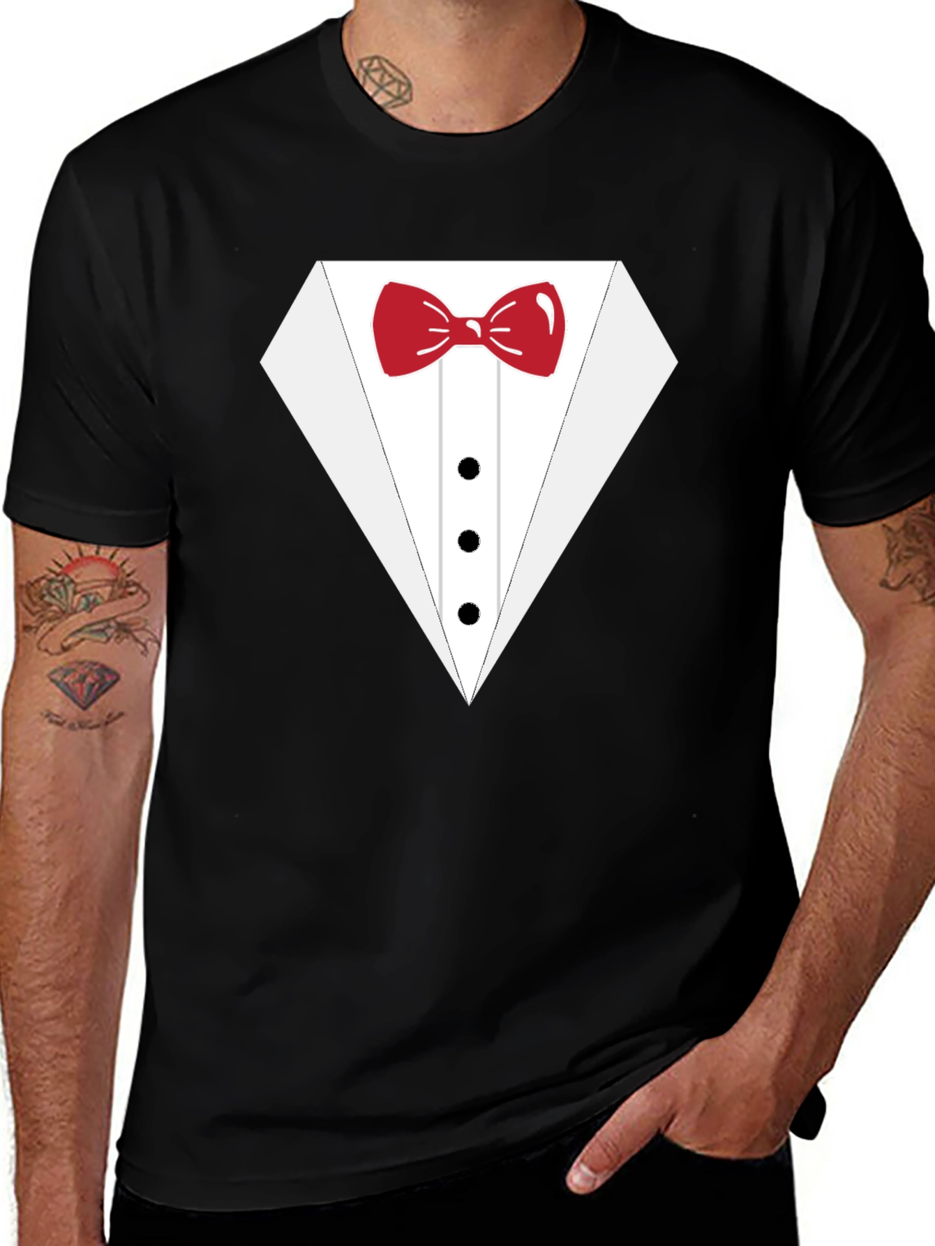 Variant 11 of Tuxedo Graphic T-Shirt - Novelty Bow Tie Tee