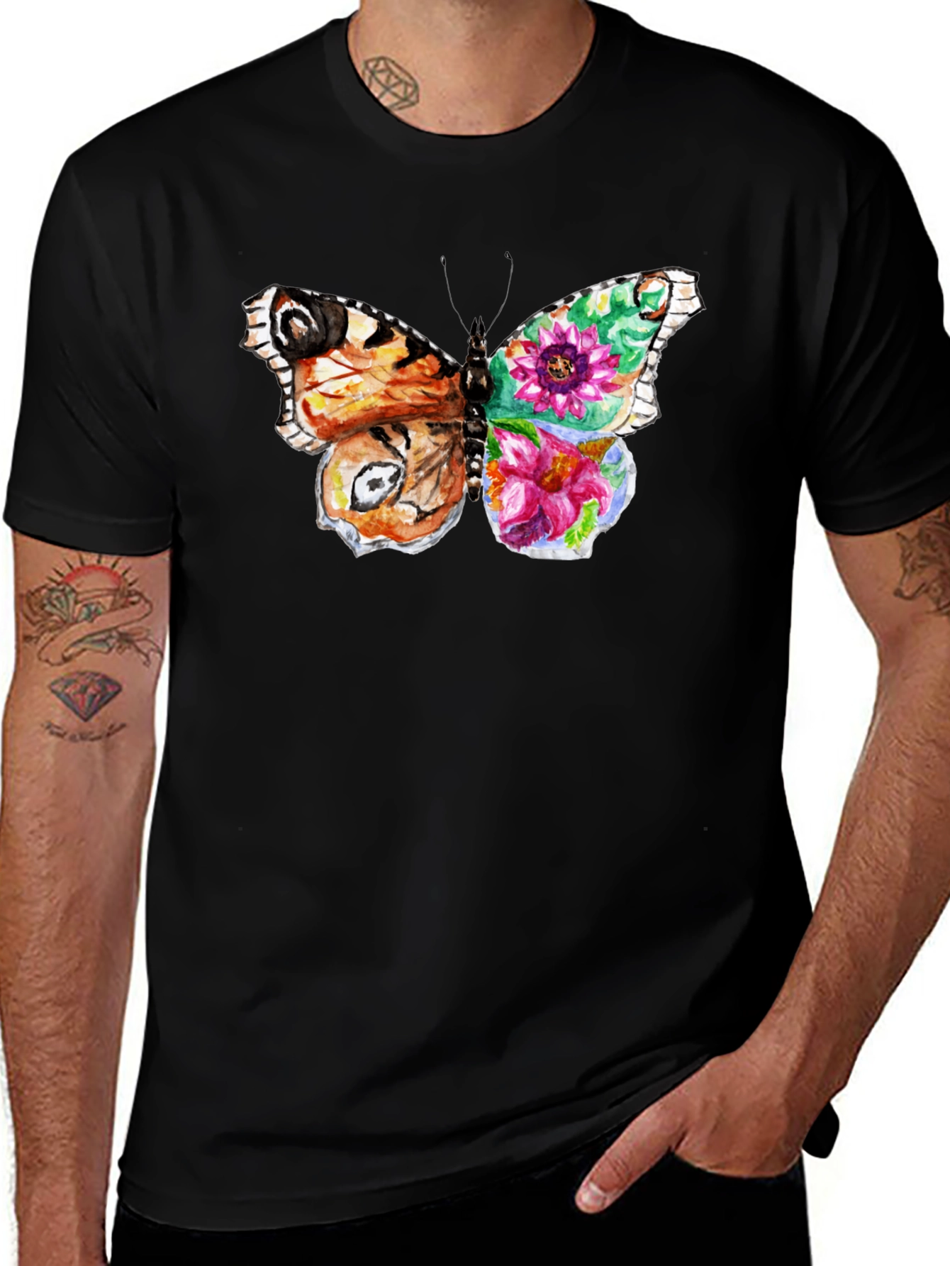 Variant 7 of Butterfly Floral Graphic T-Shirt