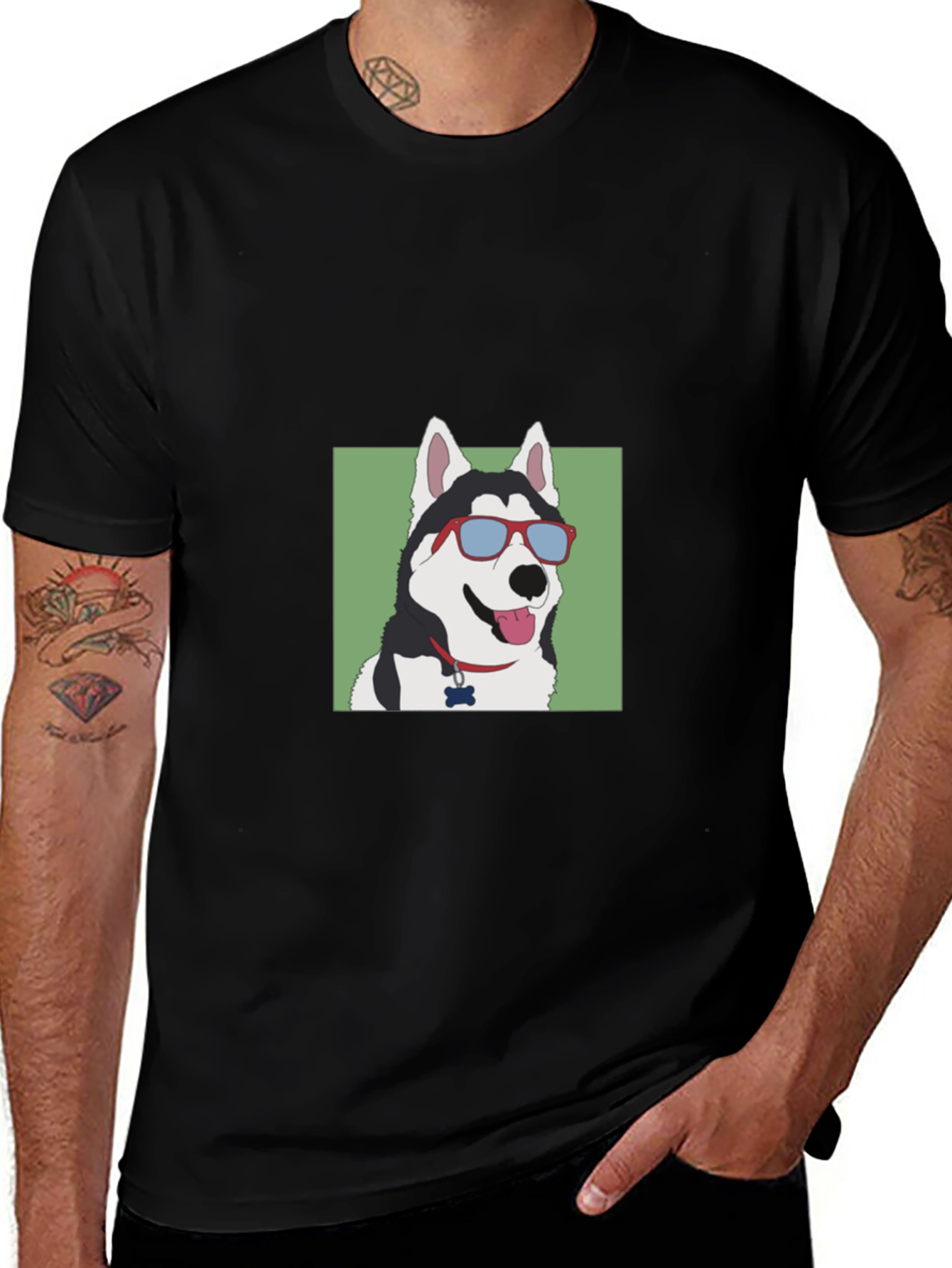 Variant 14 of Cool Dog T-Shirt - Husky with Sunglasses