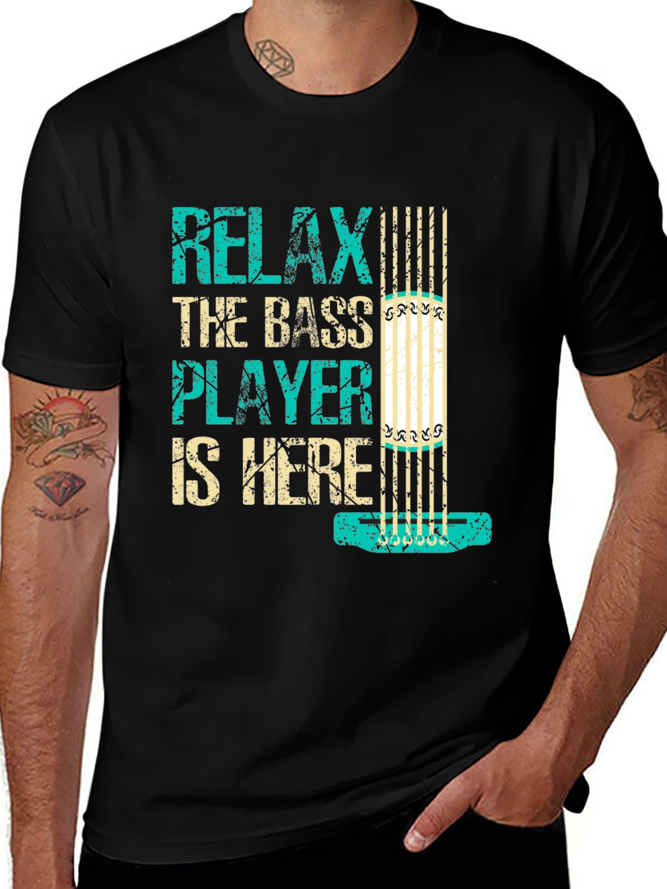 Variant 30 of Relax, the Bass Player is Here - Graphic T-Shirt
