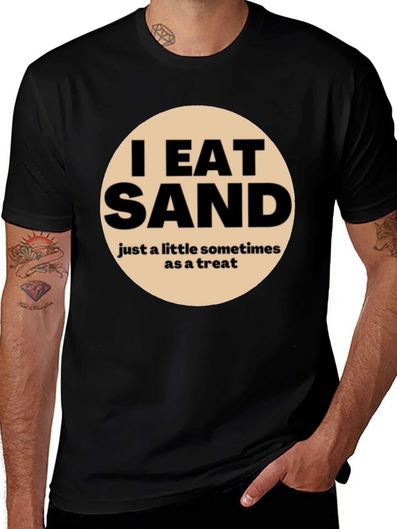 Variant 13 of Funny "I Eat Sand" Graphic T-Shirt