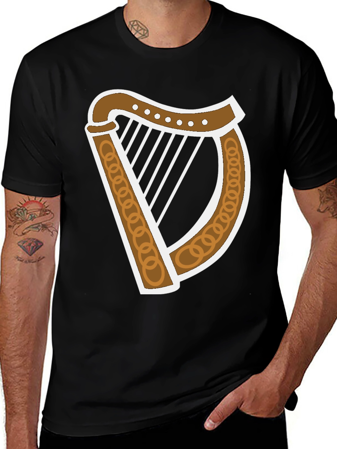 Irish Harp Graphic T-Shirt - Classic Design