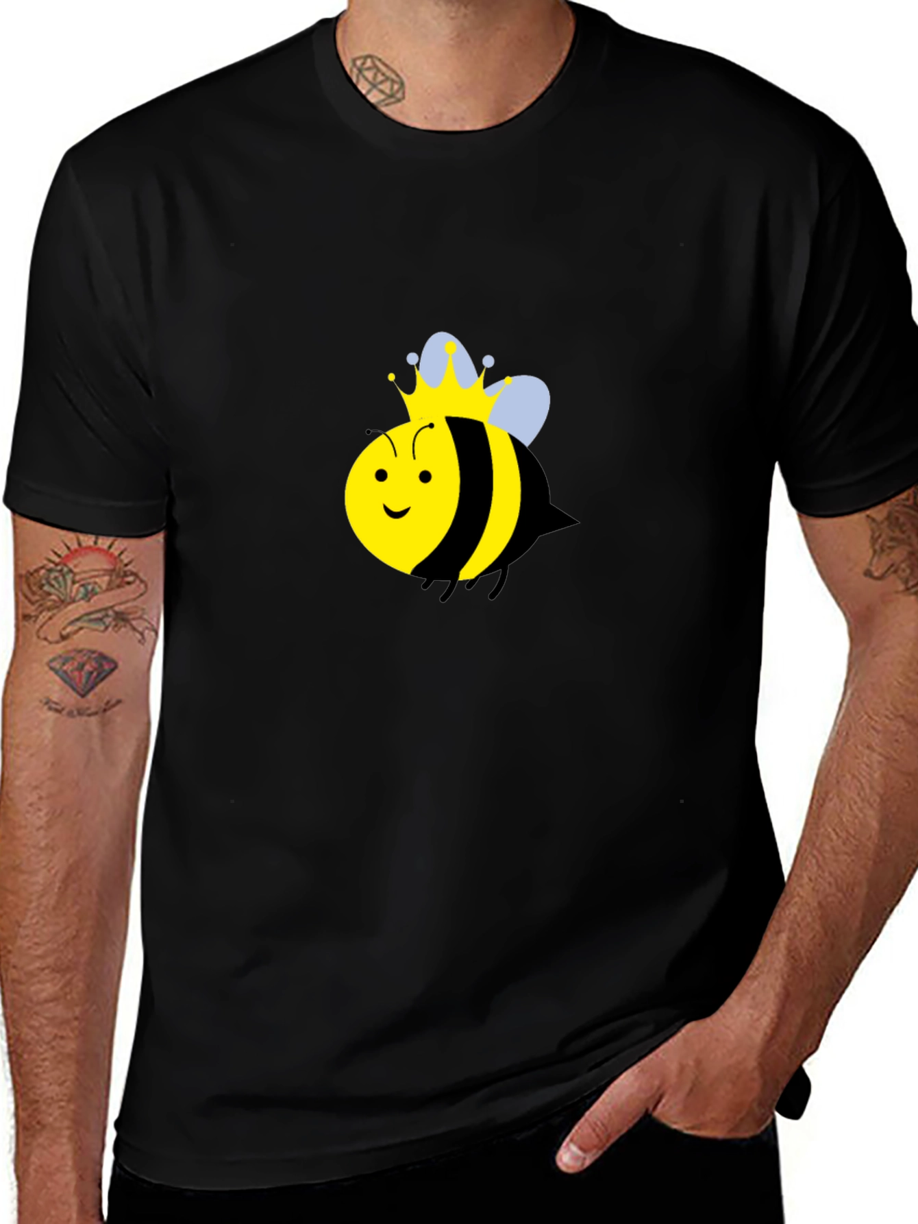 Variant 6 of Queen Bee Graphic T-Shirt - Black Cotton Tee