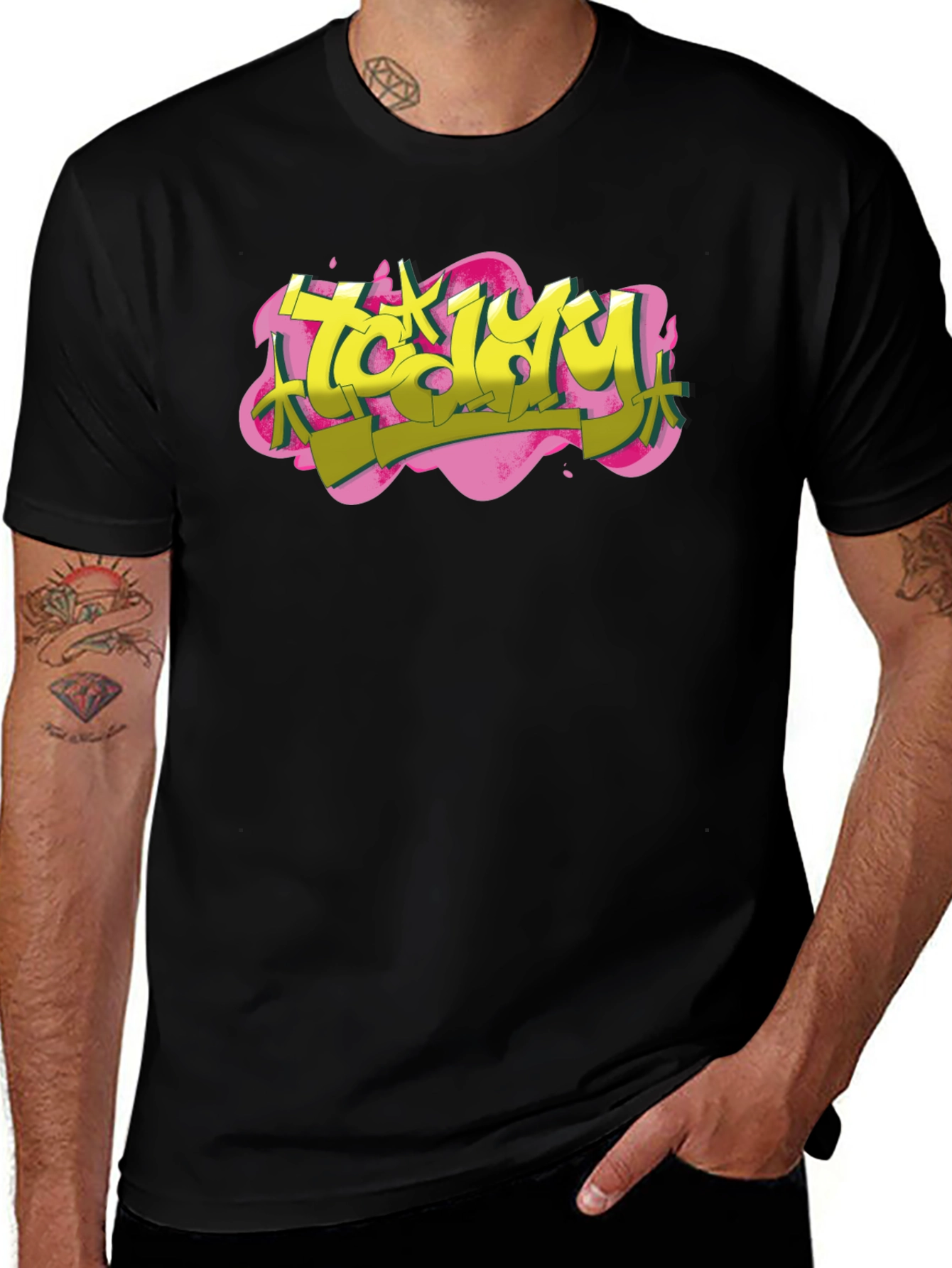 Variant 15 of Trendy Graffiti Style Black T-Shirt